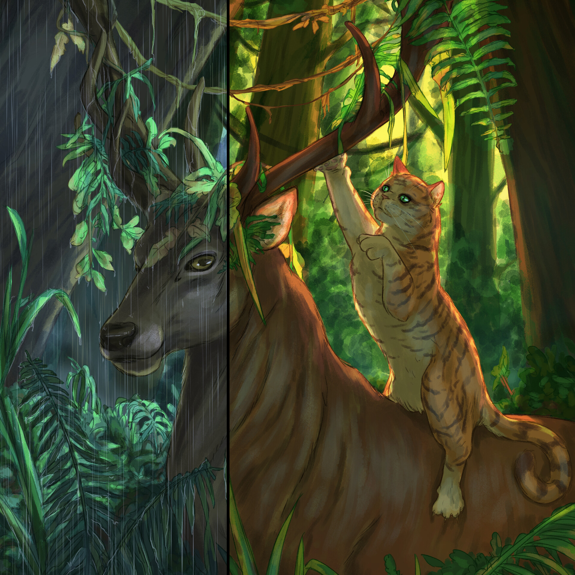 ArtStation Cat and Deer