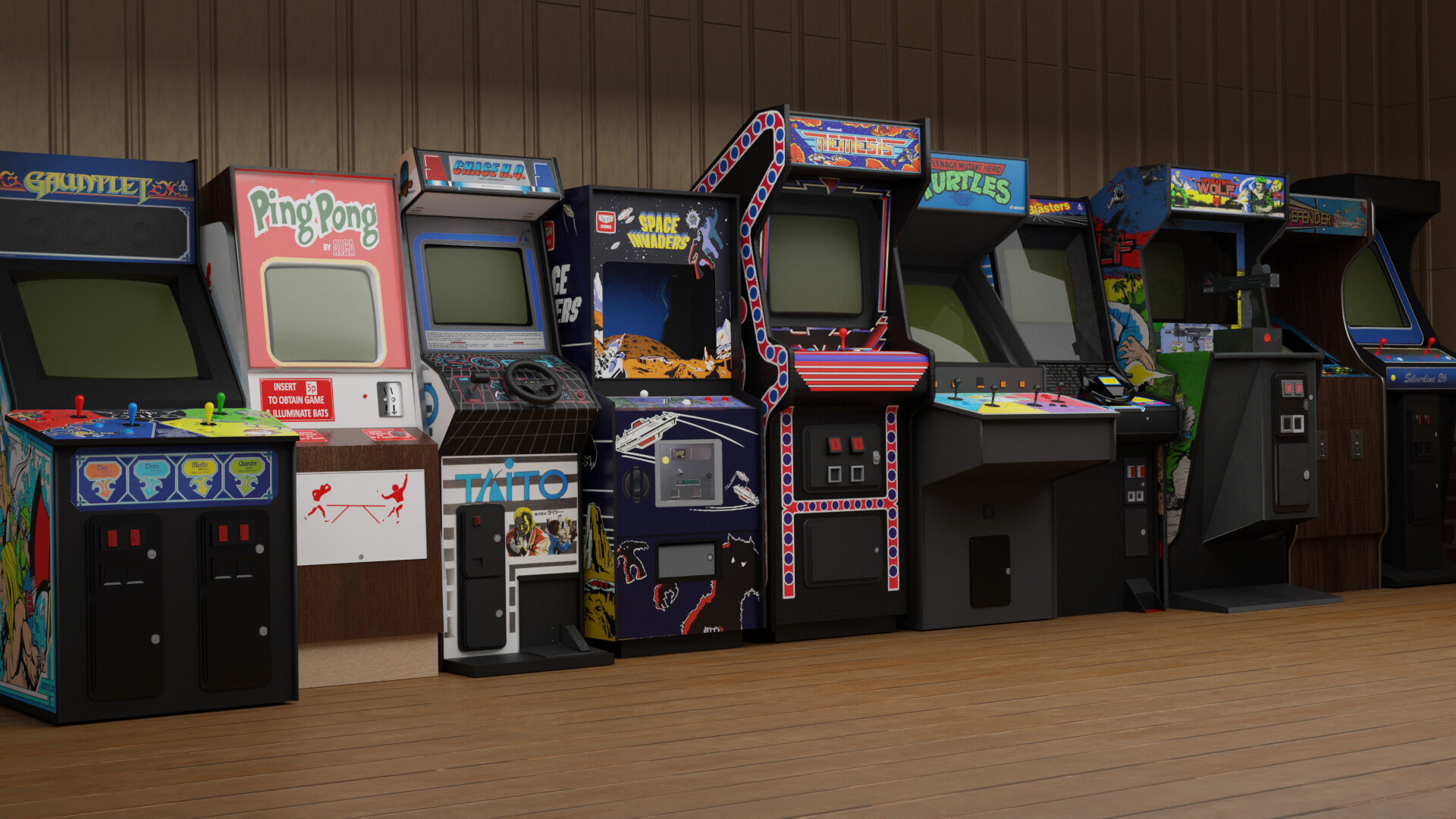 ArtStation 1980s Arcade Machines Standing