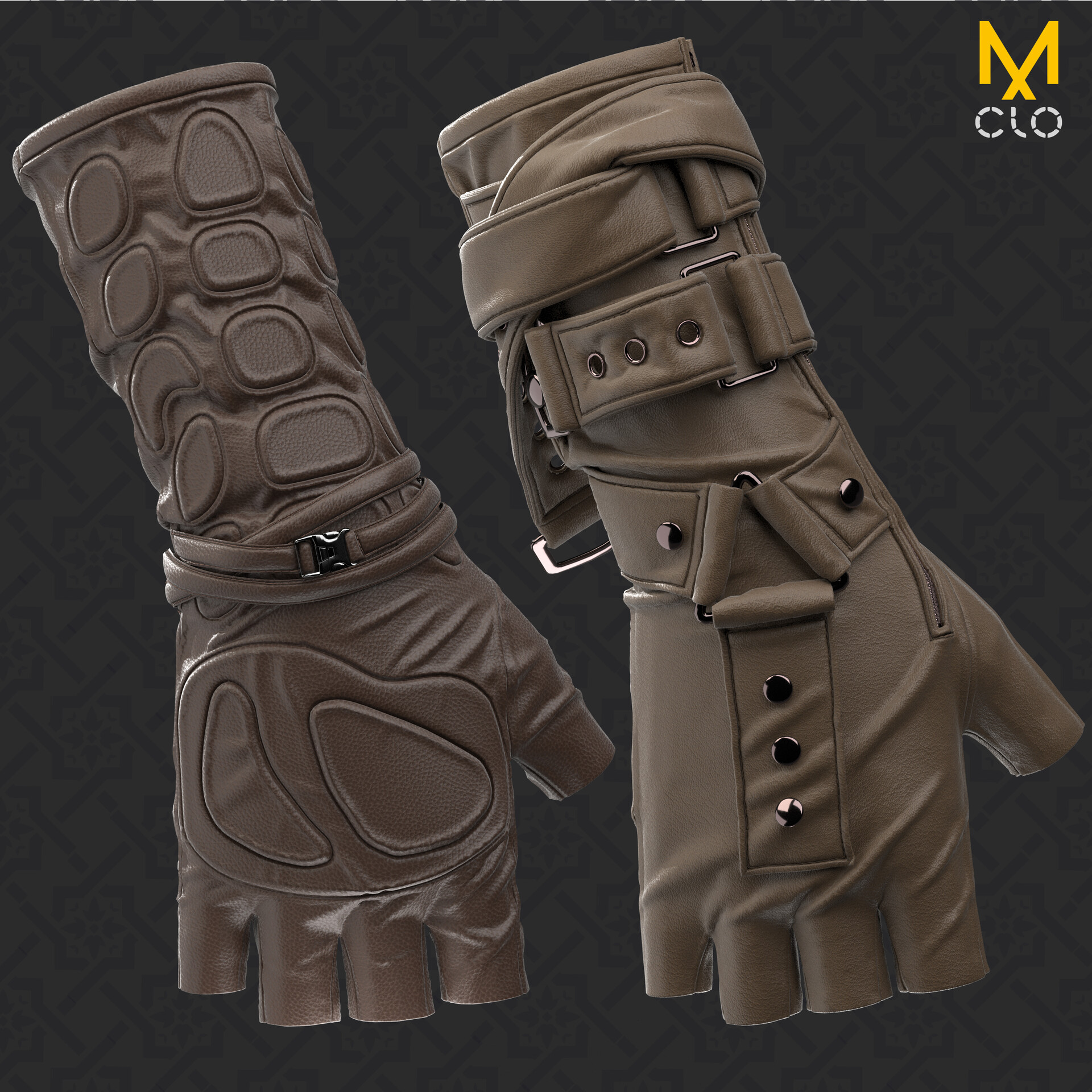 ArtStation - Fingerless leather glove