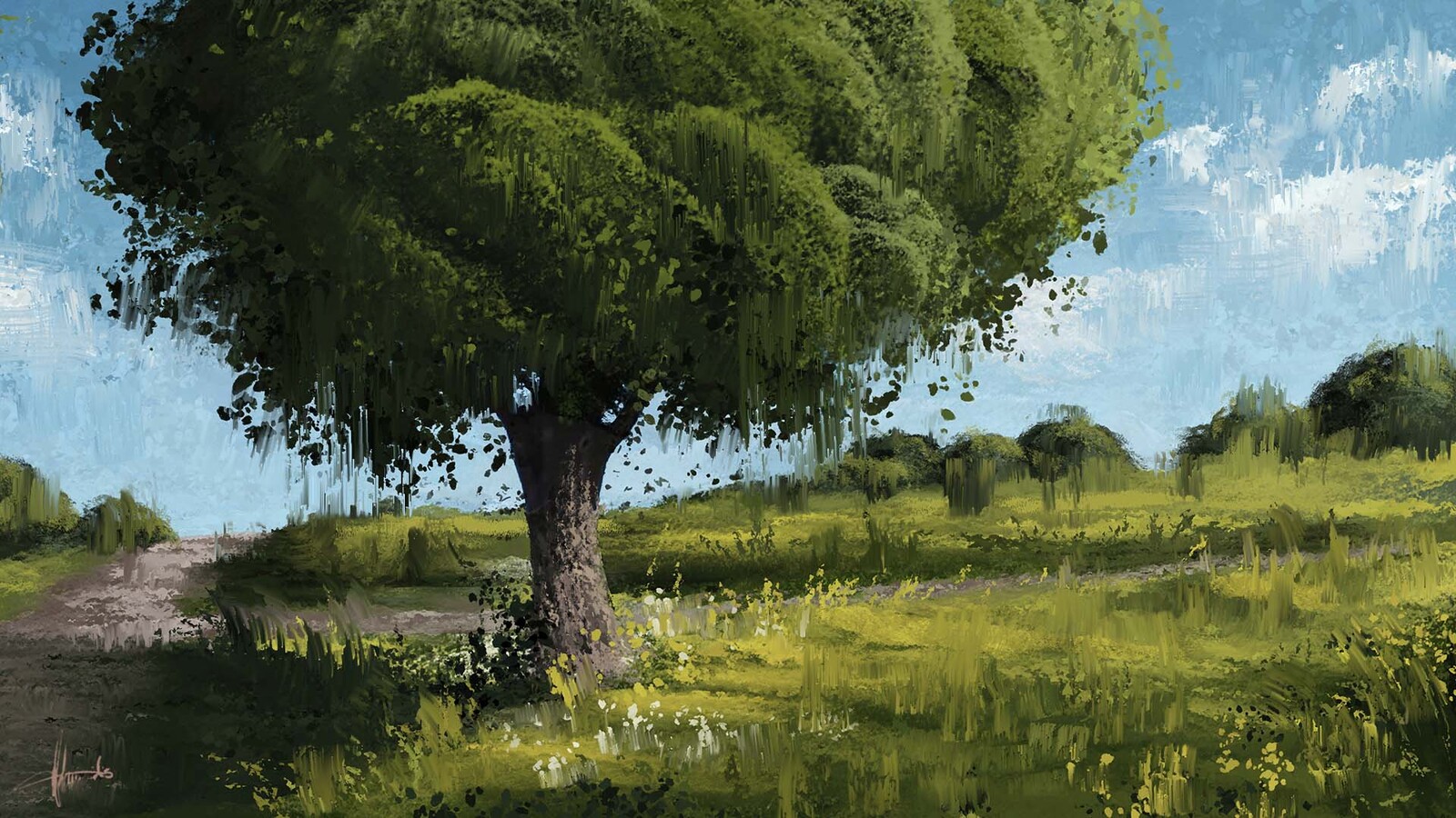 Just a Tree - DIgital Landscape Painting