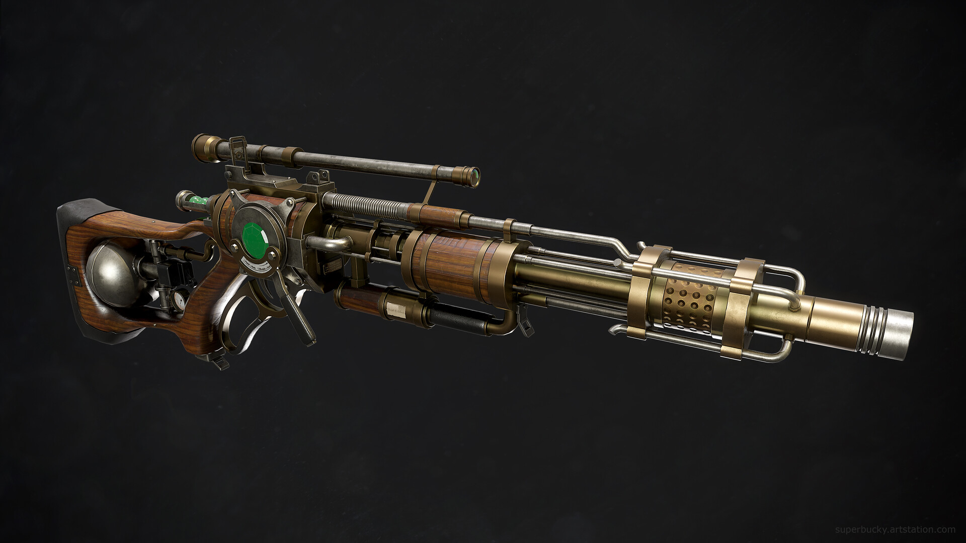 ArtStation - Steampunk Pneumatic Carbine Rifle