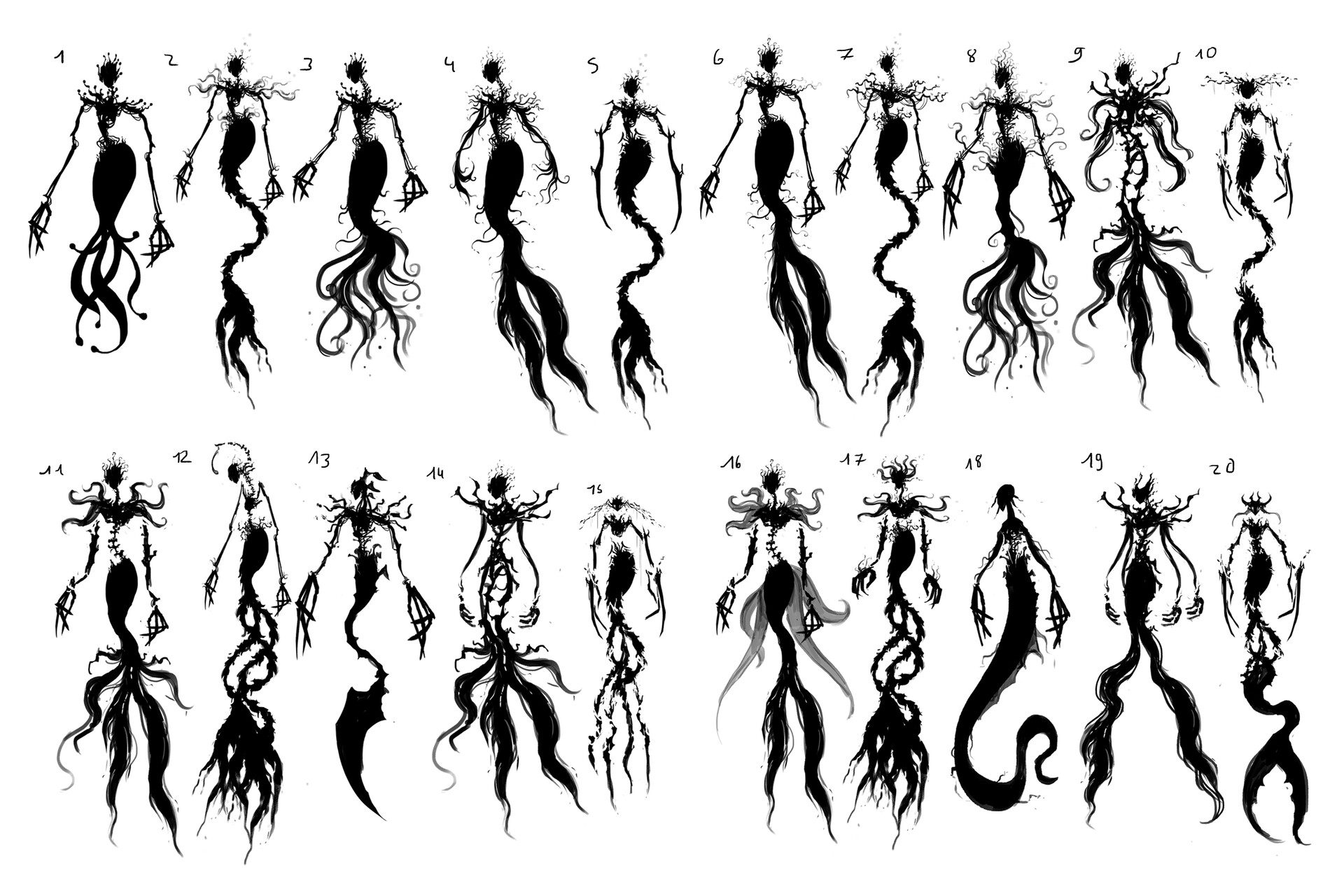 ArtStation - Ocean Creatures - Silhouettes and Sketches