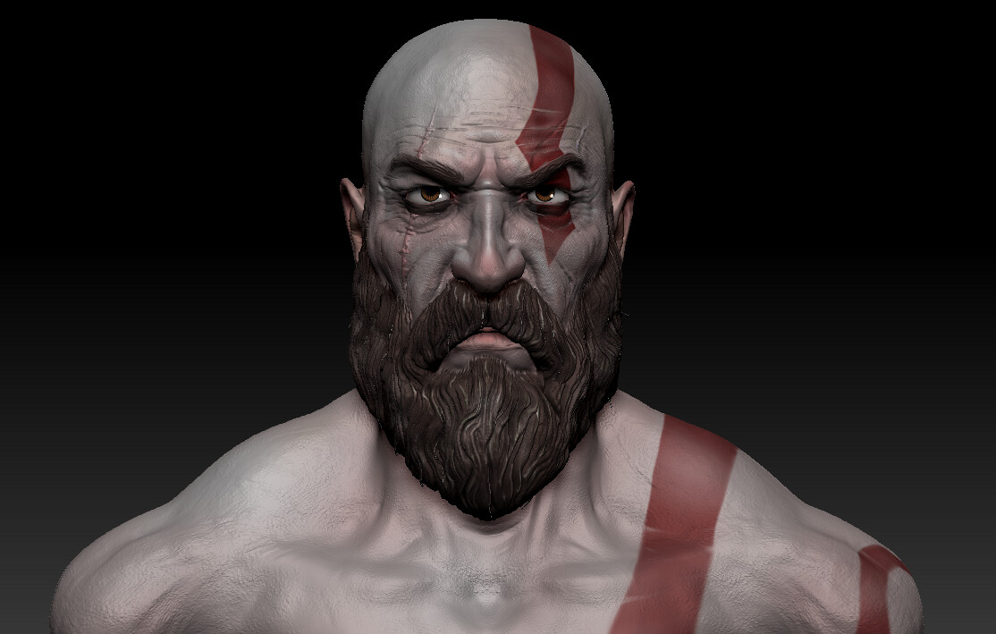 ArtStation - kratos's portrait made on Zbrush