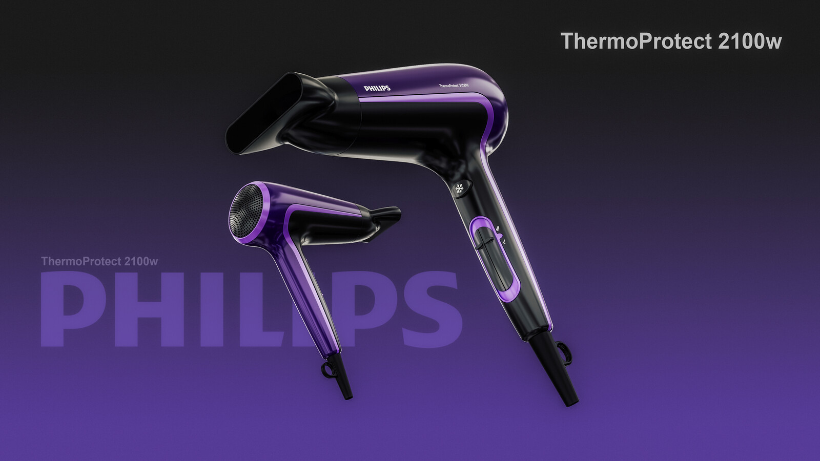 Philips ThermoProtect 2100W   3D model rendering