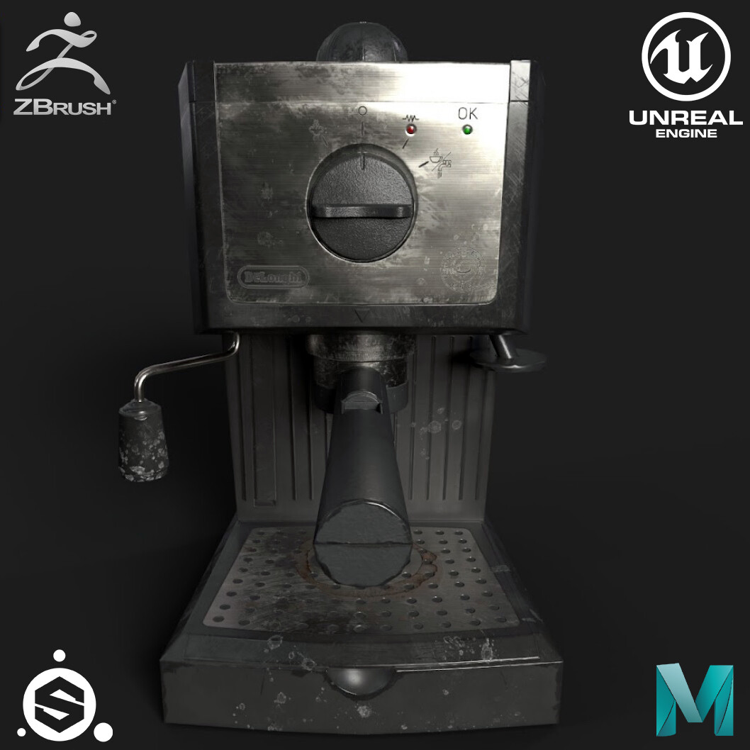 ArtStation DeLonghi EC155 Coffee Machine Game Ready Asset