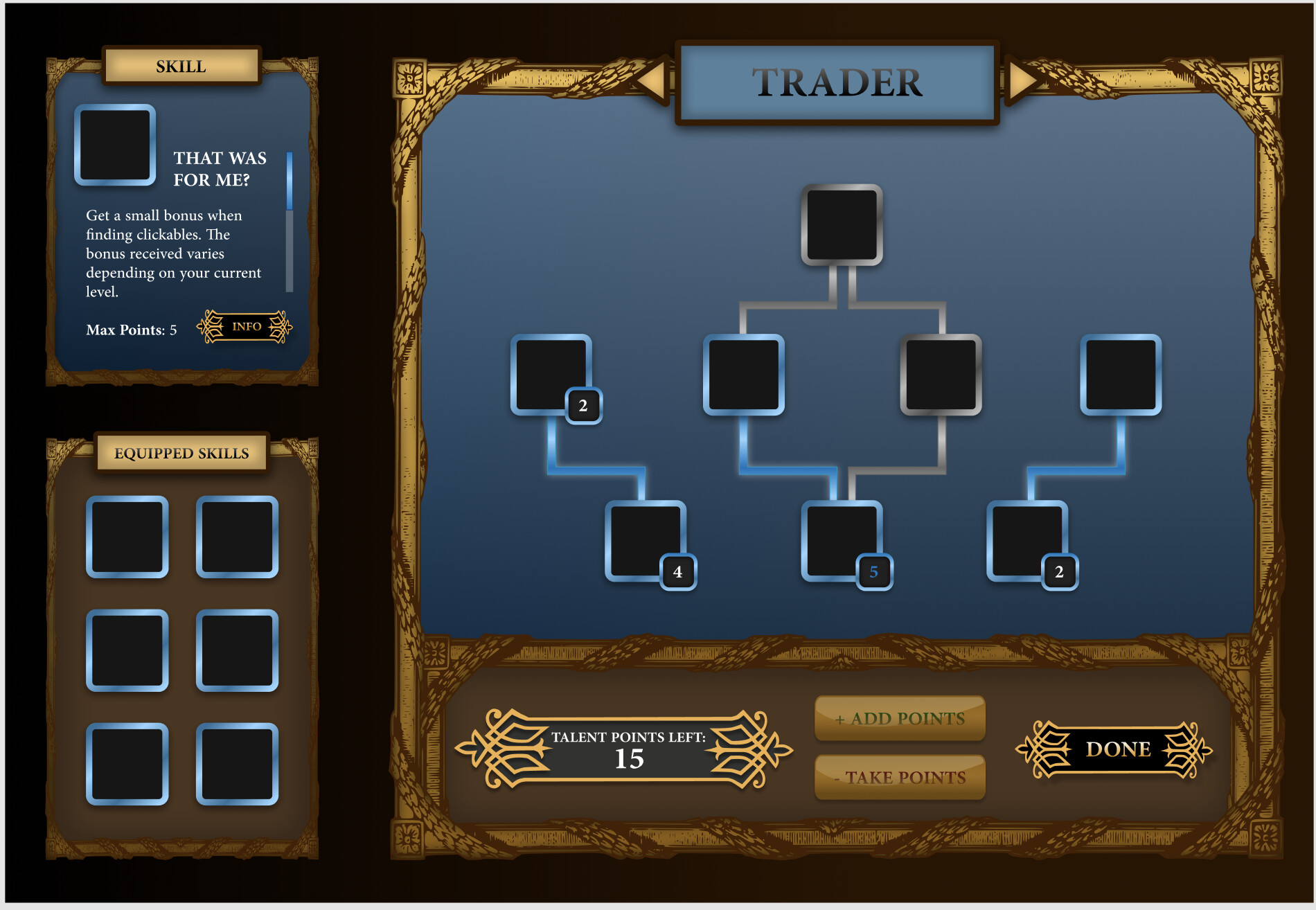 ArtStation Skill Tree UX/UI for Mobile Game