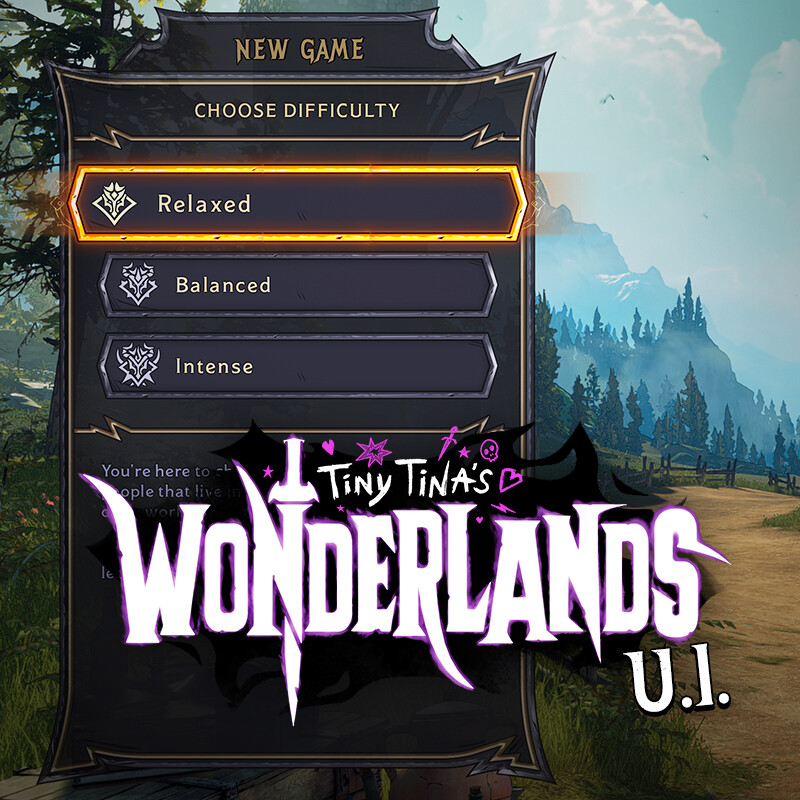 ArtStation Tiny Tina's Wonderlands New Game UI