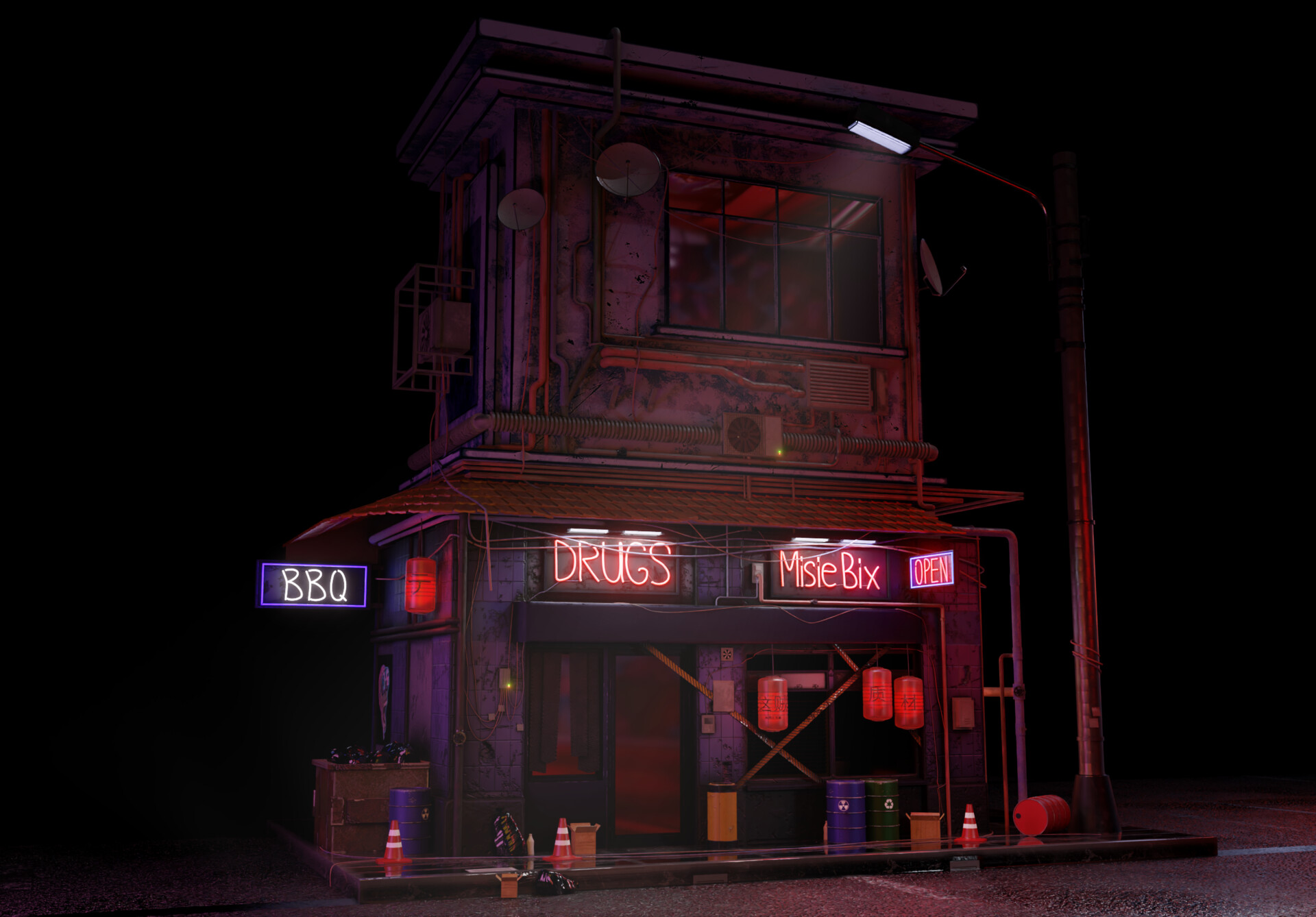 ArtStation - Japanese Cyberpunk Bar