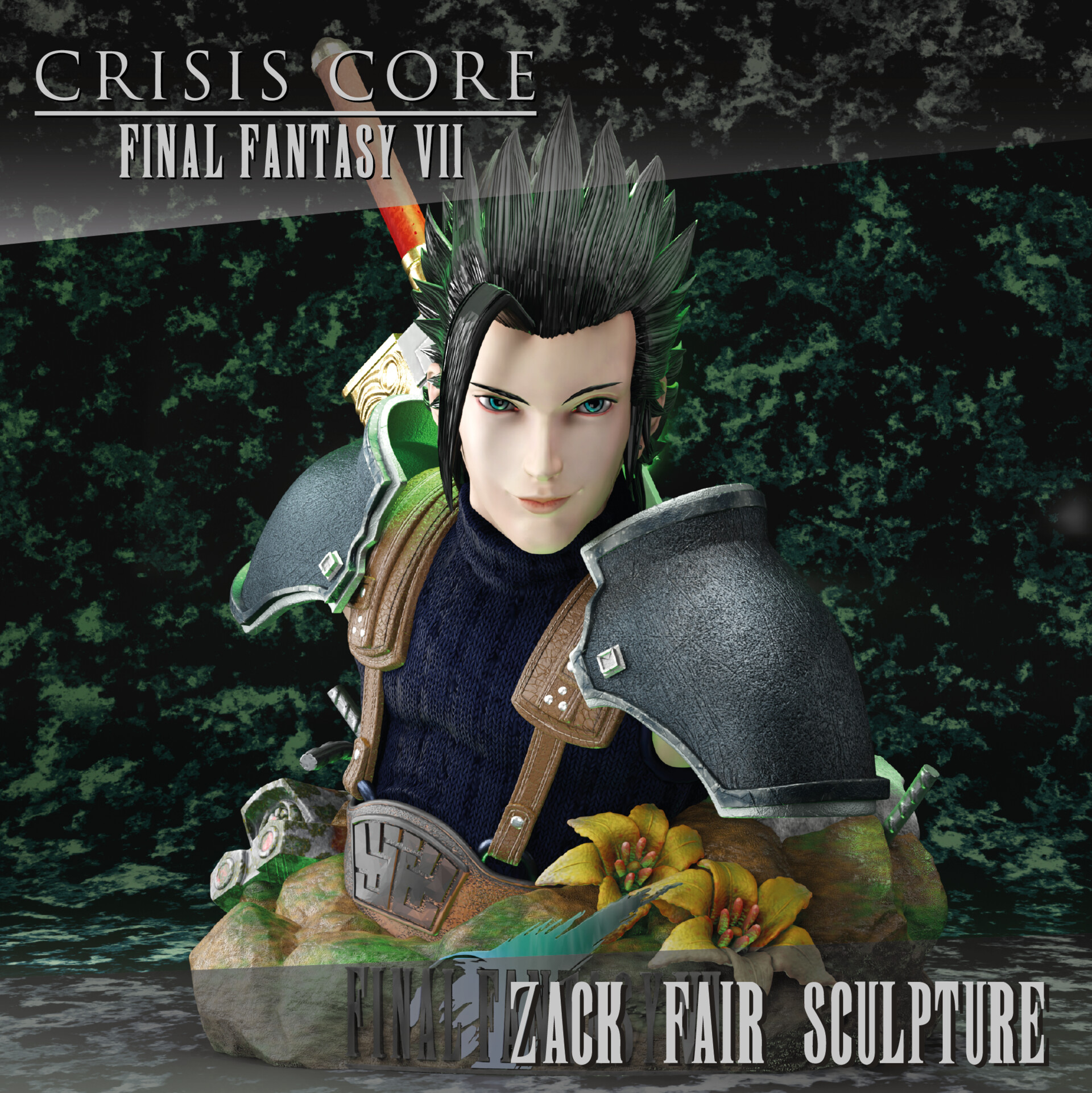 ArtStation - Final Fantasy VII Zack Fair Bust