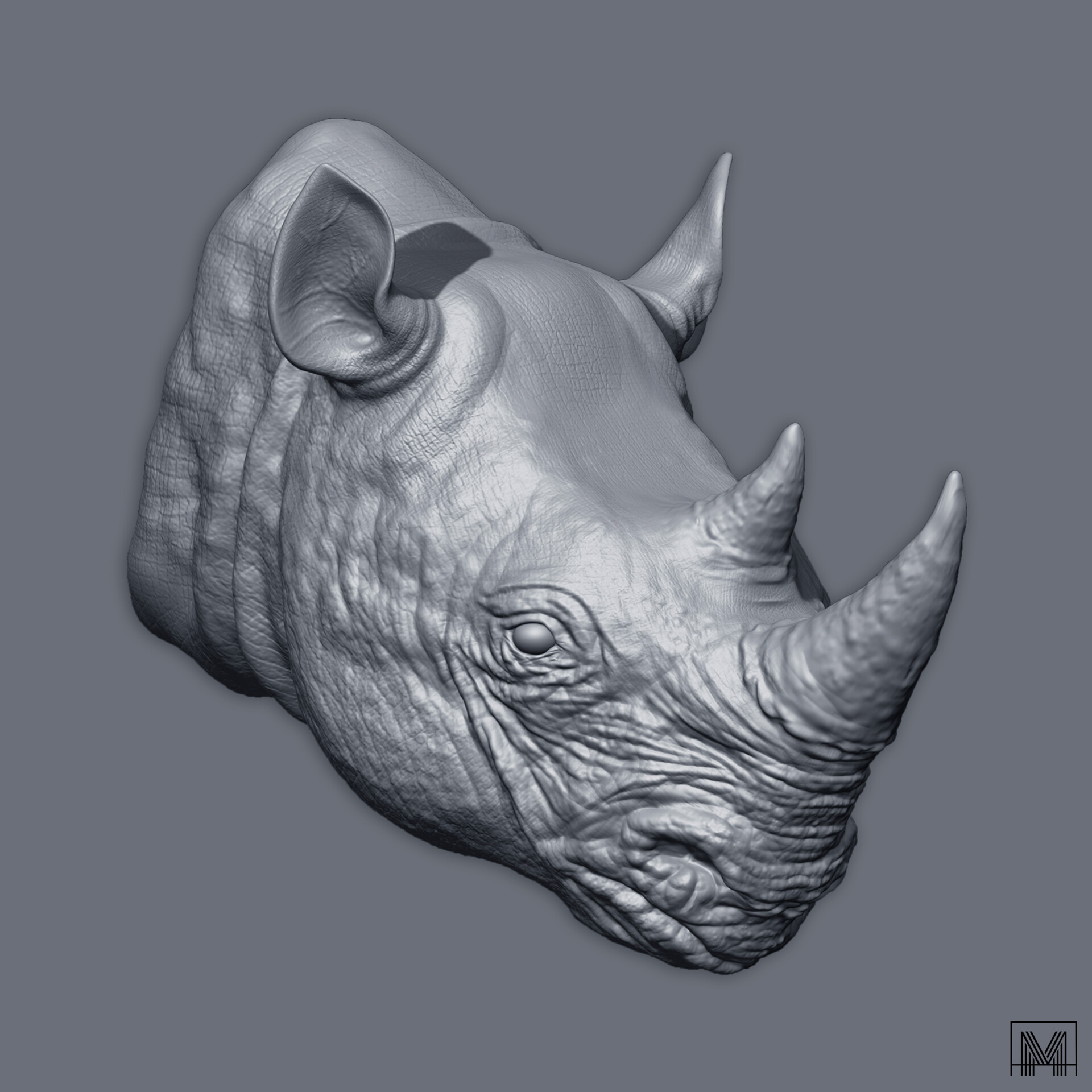 Artstation - Rhino Head Speed Sculpt Study