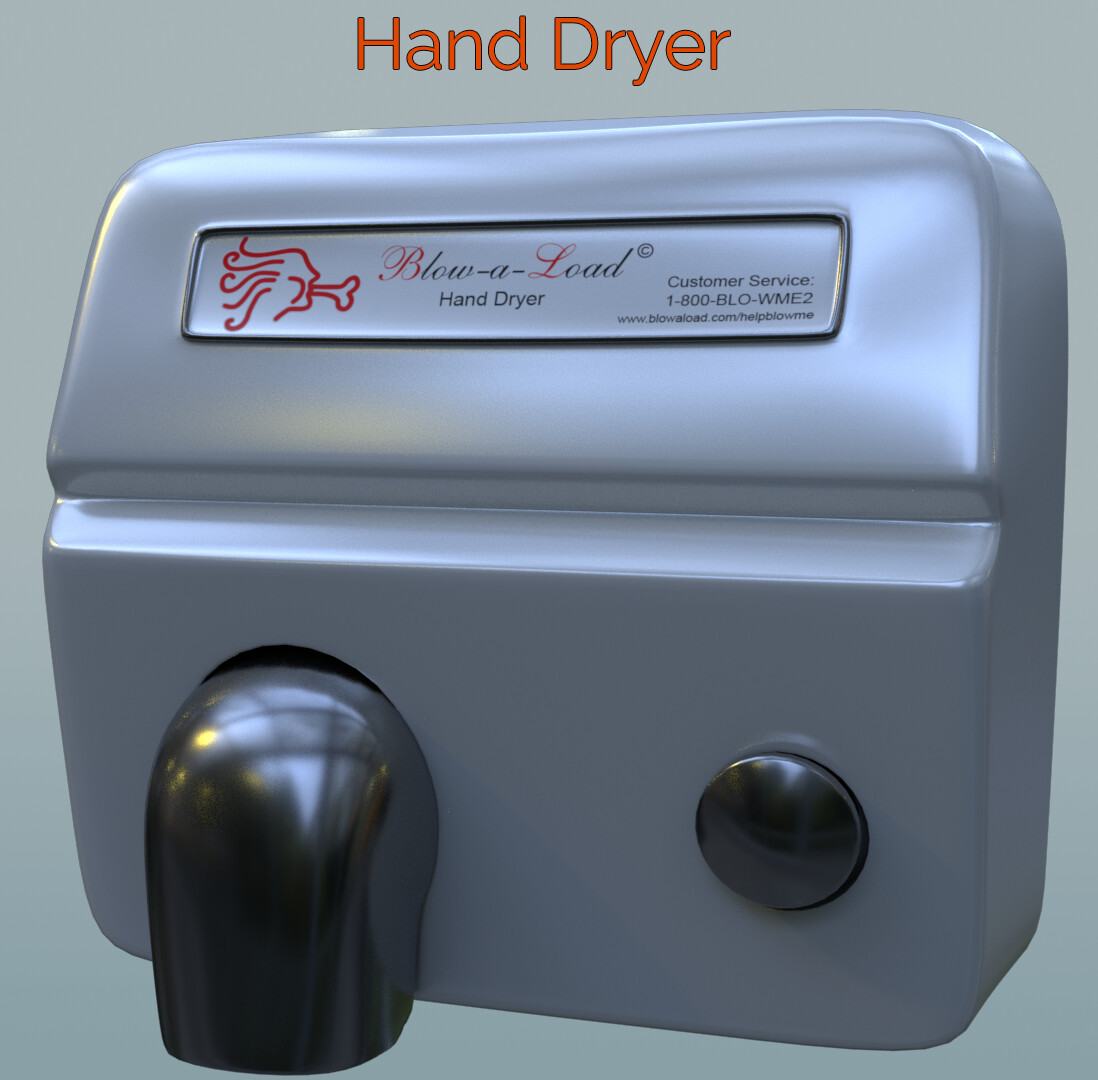 ArtStation Hand Dryer (office Game Asset, Low Poly)