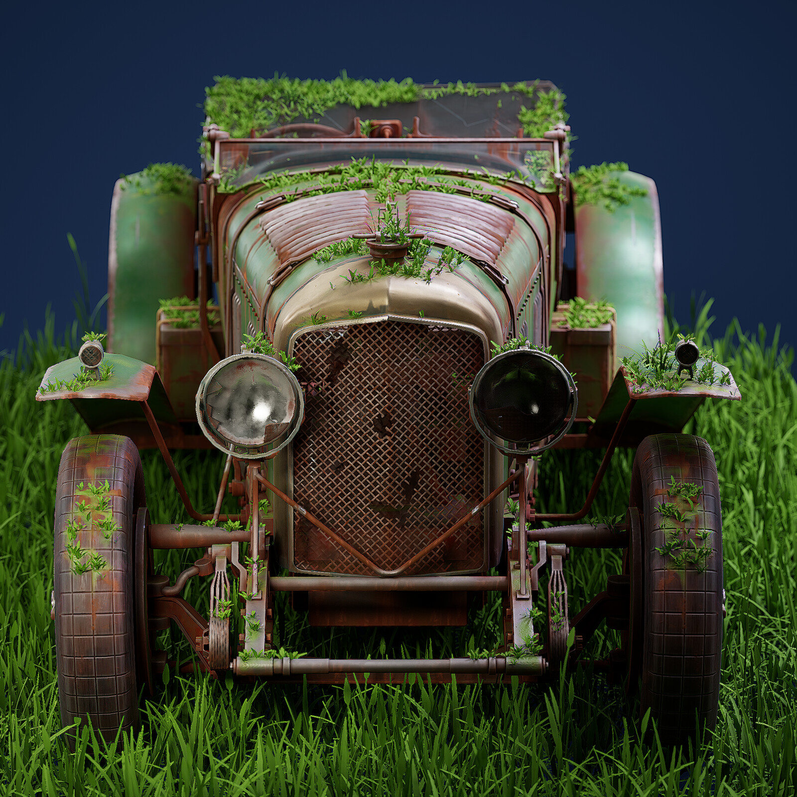 abondoned 1930s bentley sports car