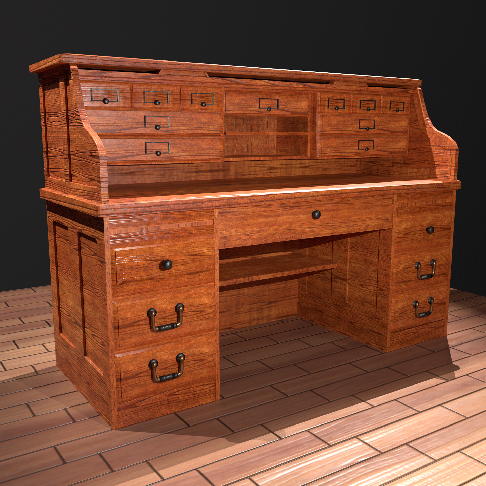 ArtStation Roll Top Desk (Wood) Prop Card