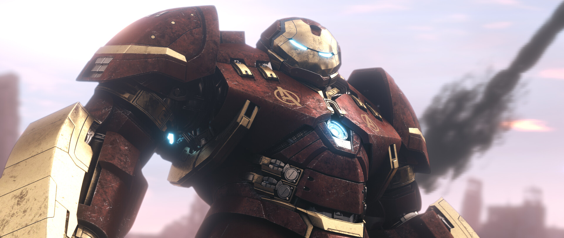 ArtStation - Hulkbuster Multi-pass Compositing + set extention Inside Nuke