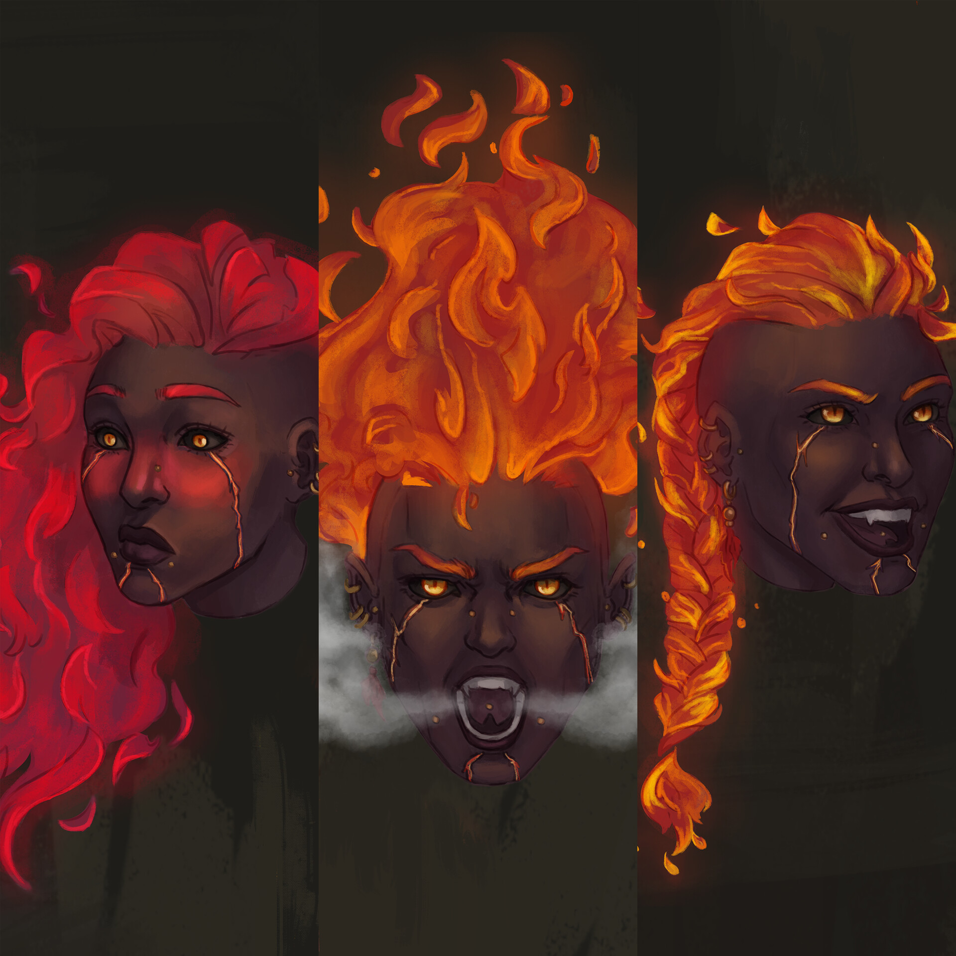 ArtStation Fire Genasi Expressions