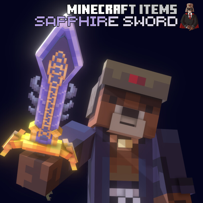 ArtStation - Minecraft Sapphire Sword