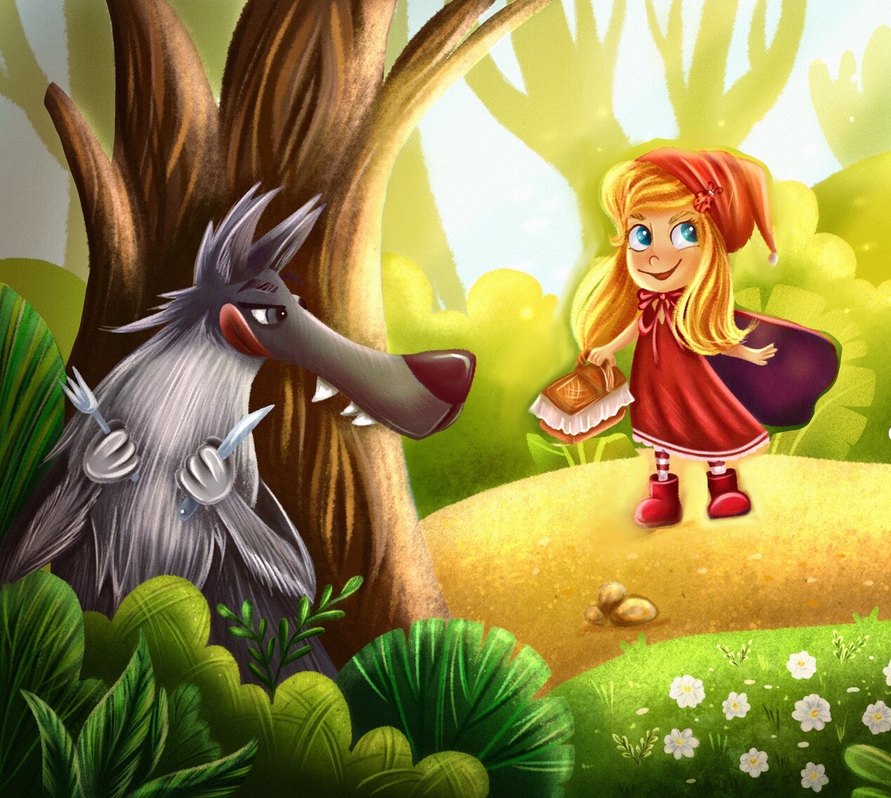ArtStation - Little Red Riding Hood book illustration