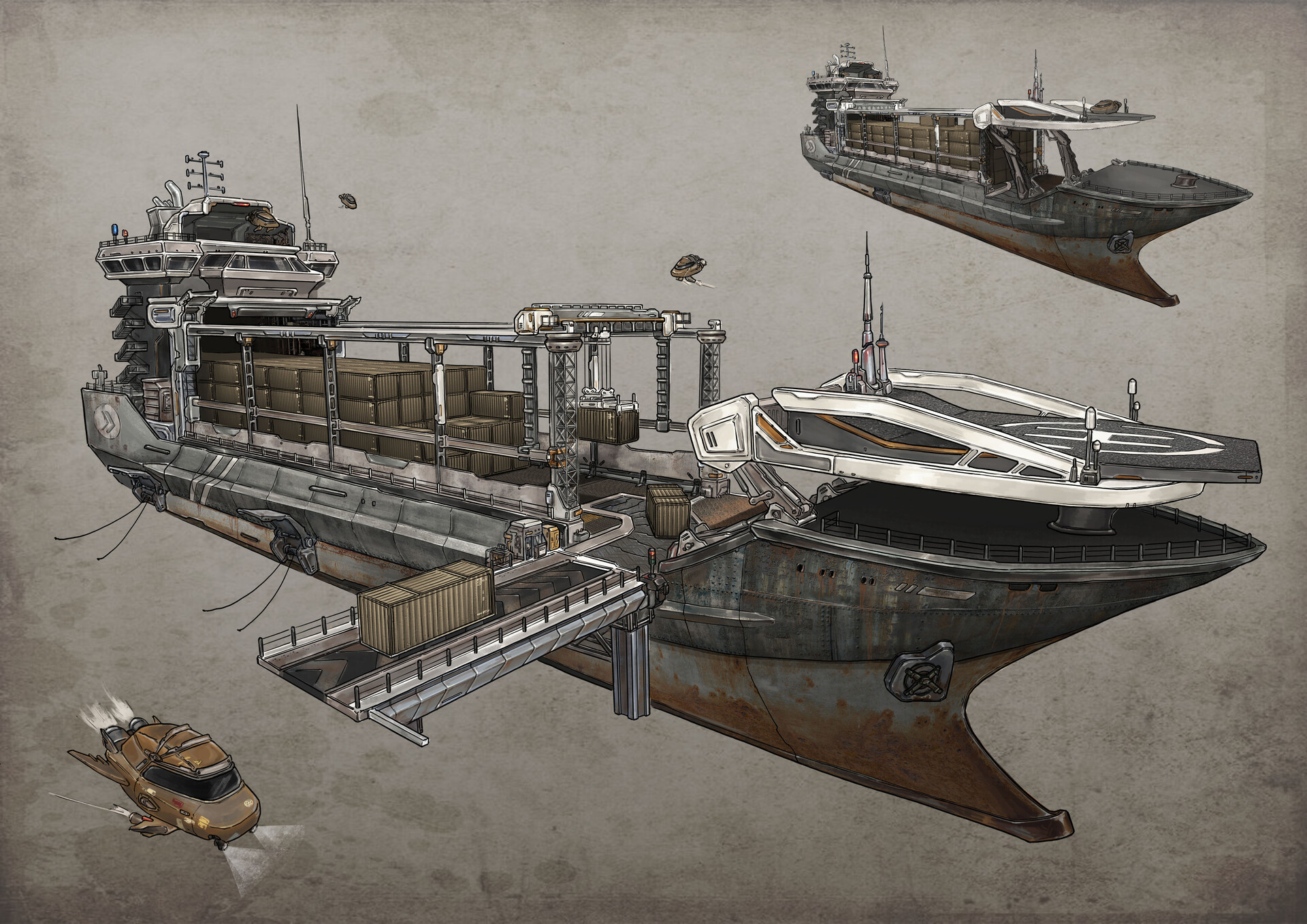 ArtStation - Sci fi Cargo Ship