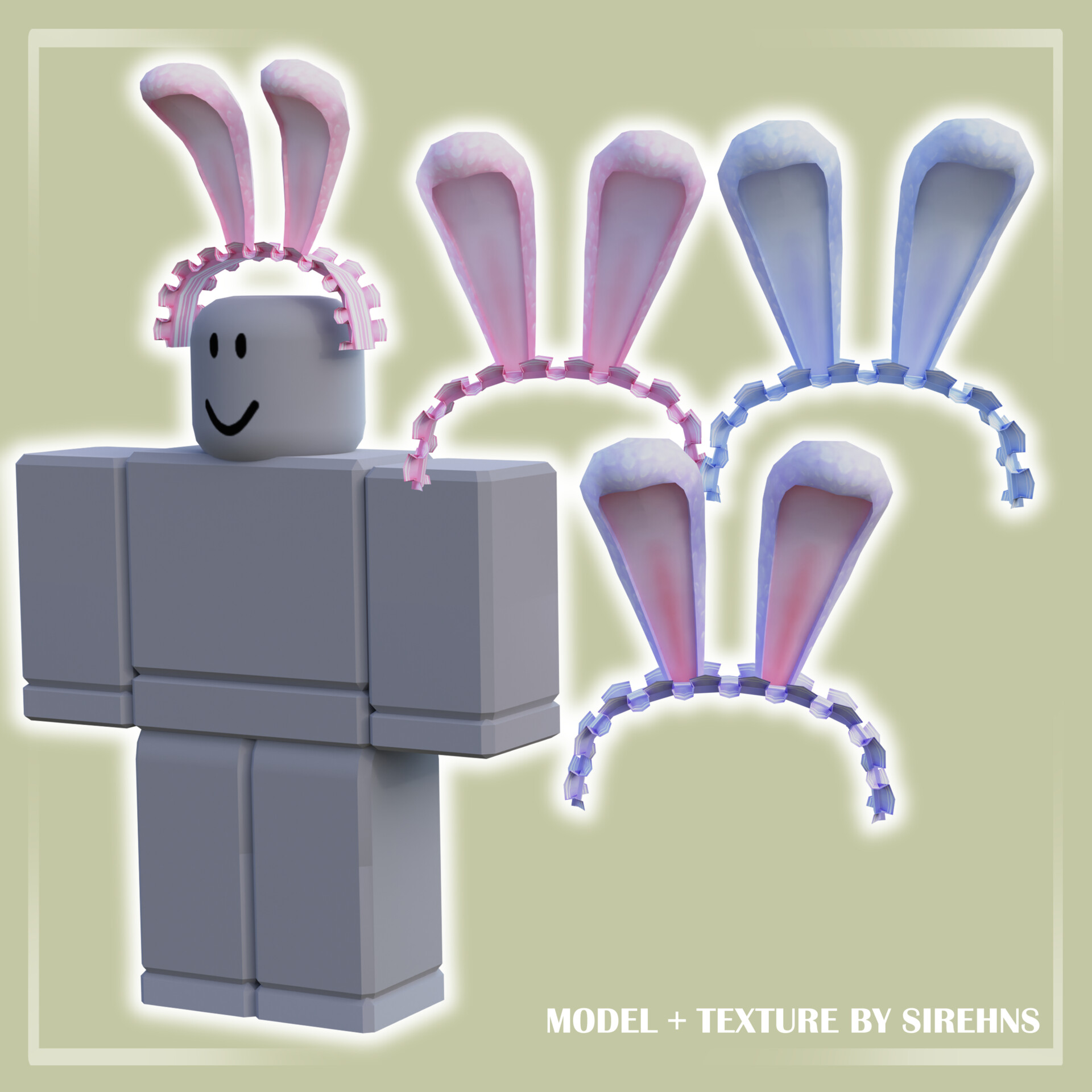 ArtStation Ruffled Bunny Headband Roblox UGC Item