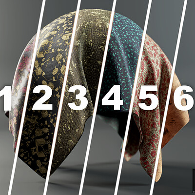 PBR - ANCIENT PATTERN FABRICS PACK - 6 4K MATERIALS