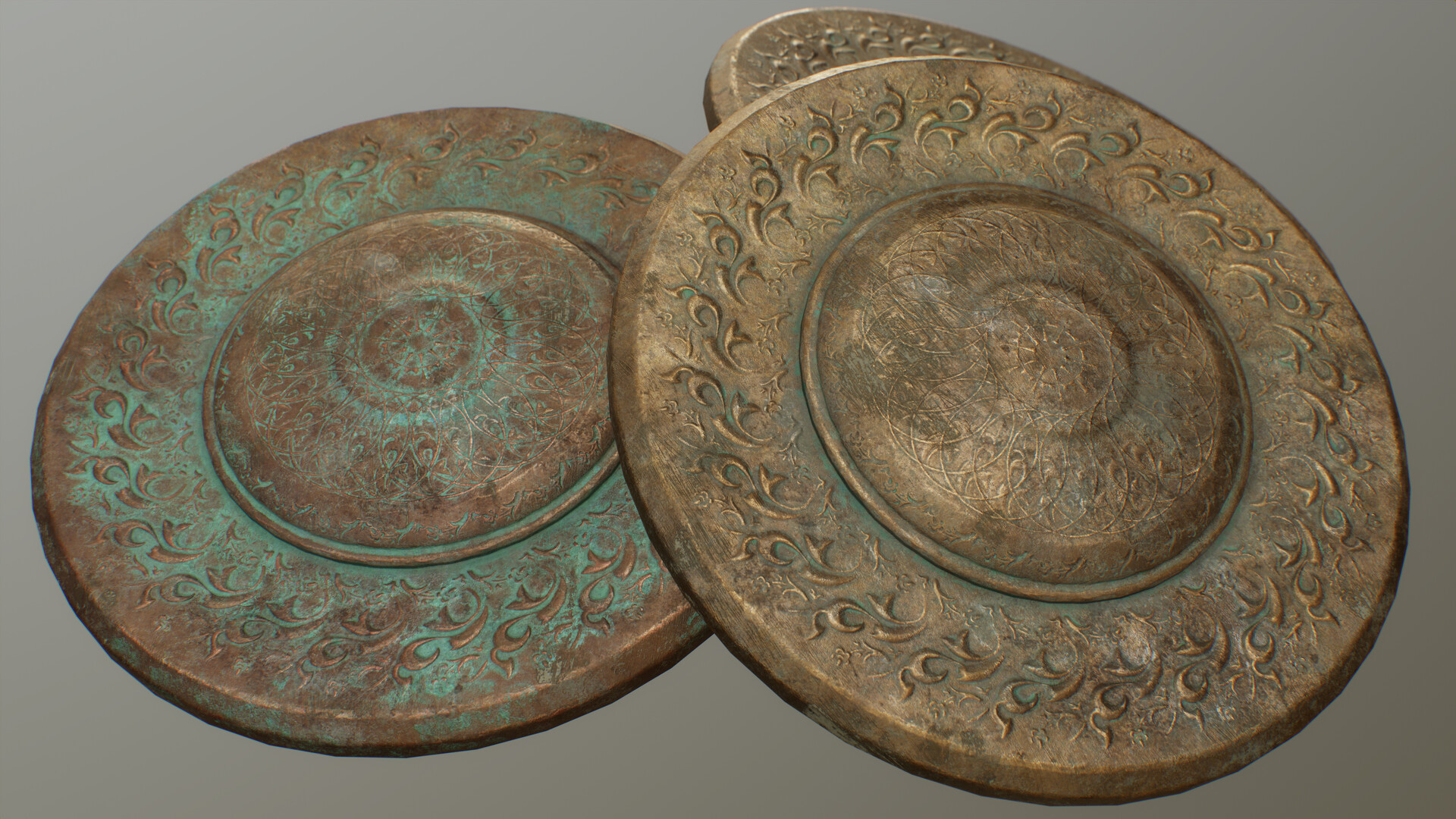 ArtStation Old Copper and Bronze Shield