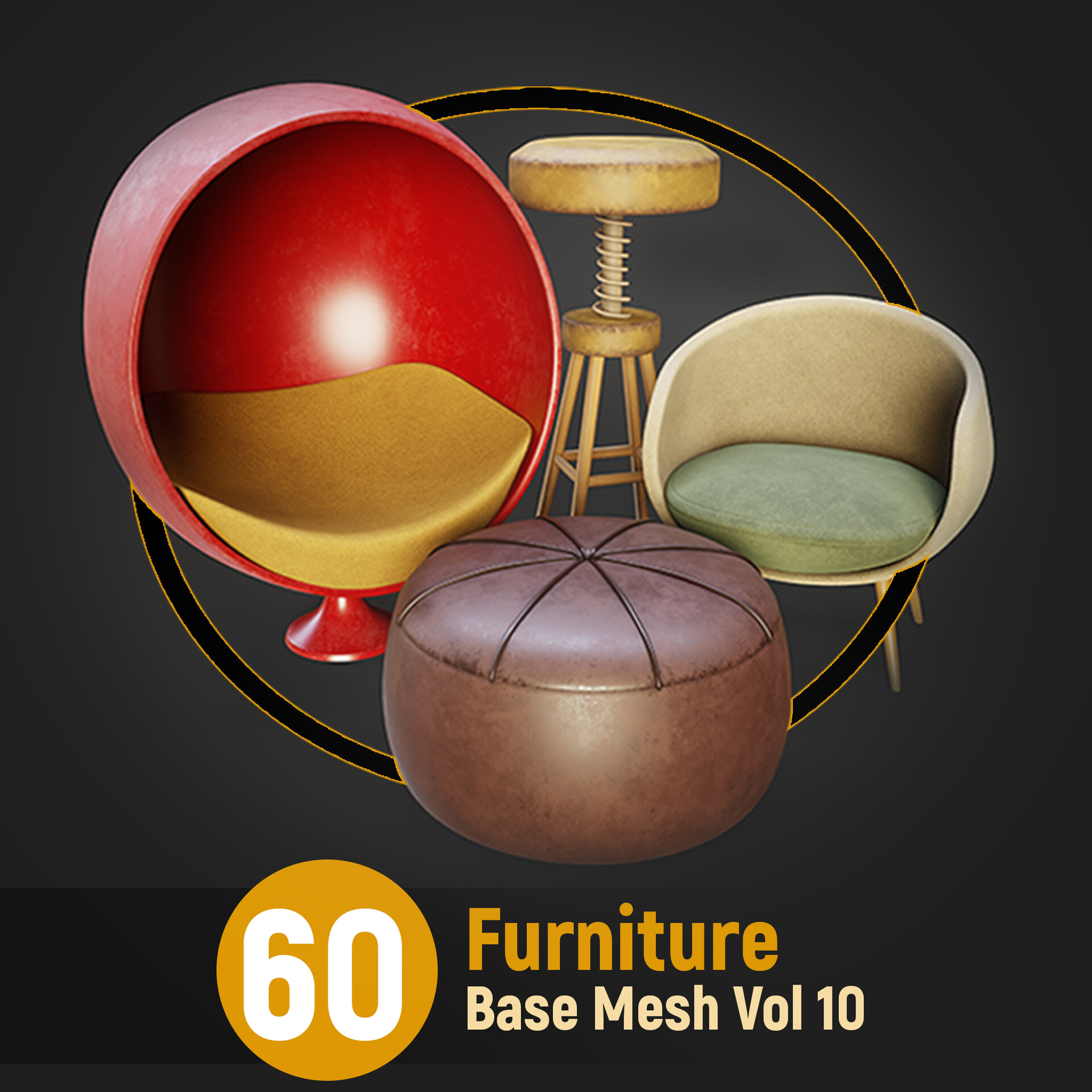 ArtStation 60 Furniture Base Mesh VOL.10