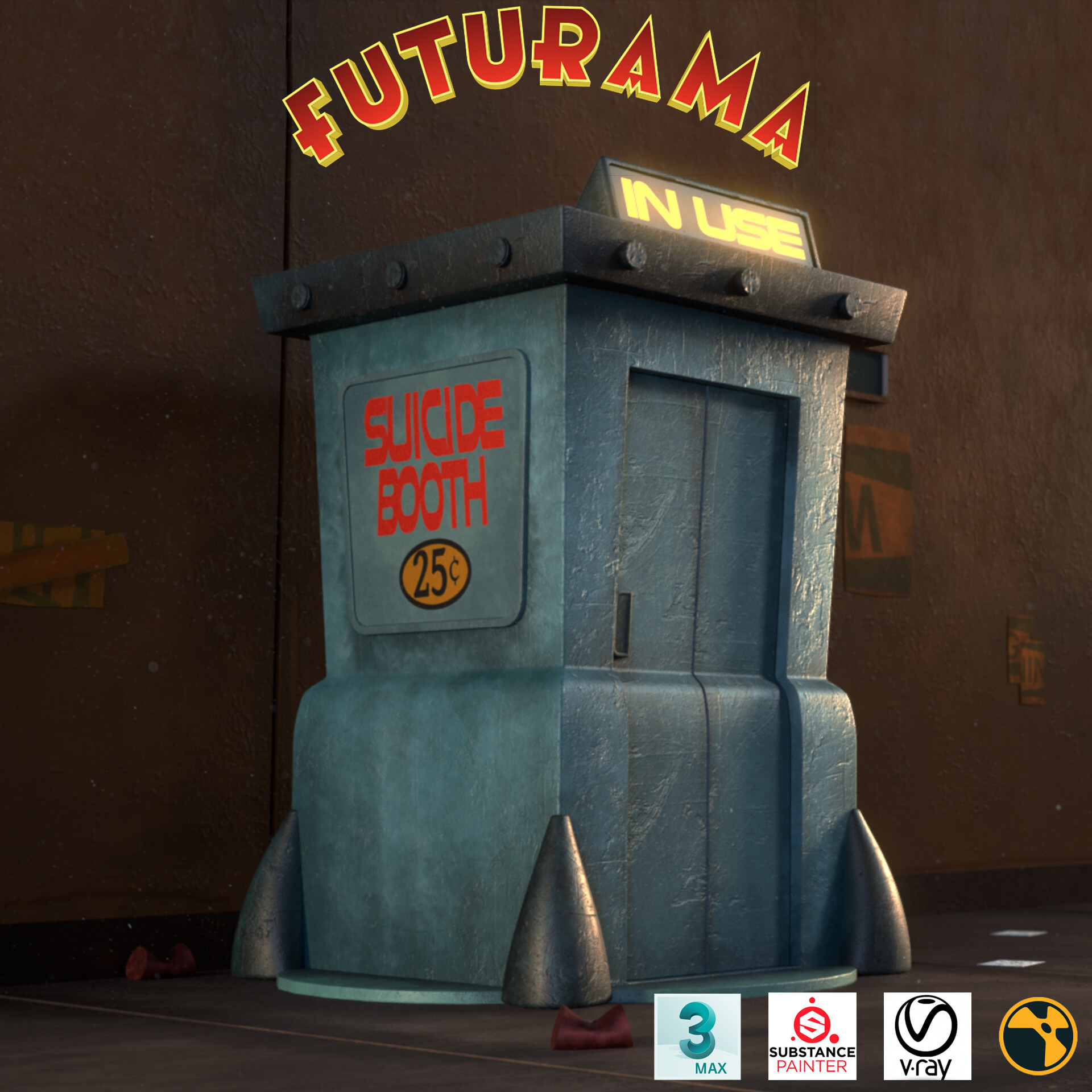 ArtStation - Futurama -Suicide Booth-