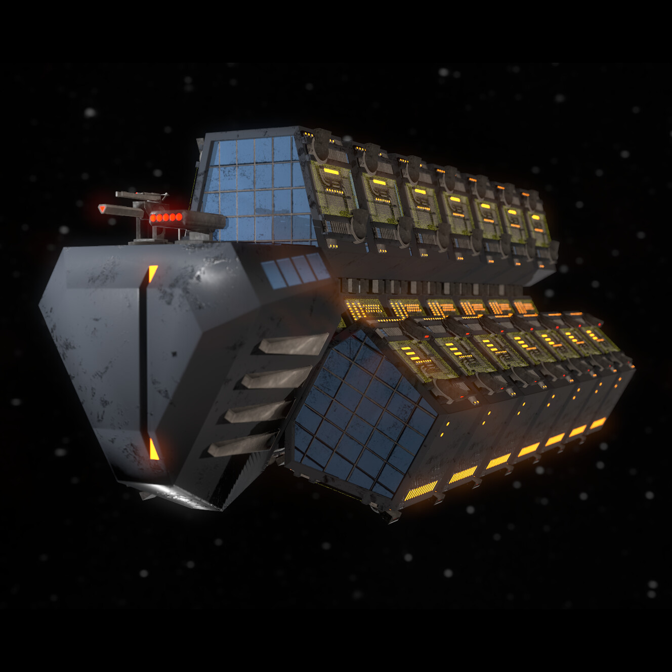 ArtStation - Modular Cargo Spaceship