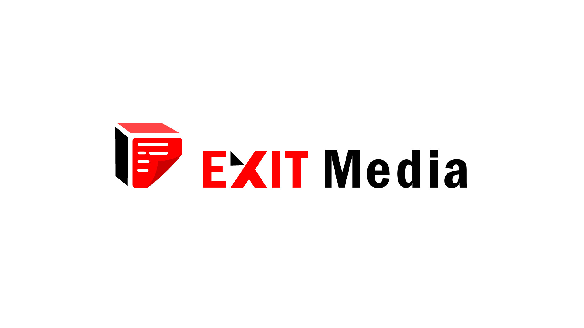 Editable Red Exit Sign for PPT - SlideModel