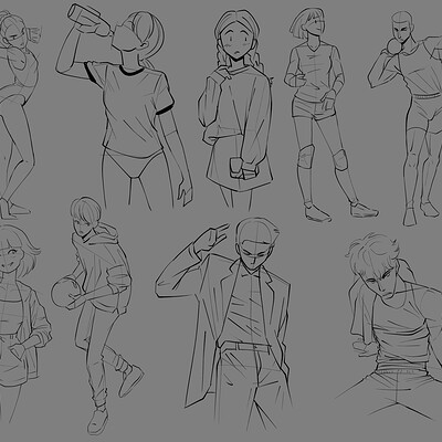 Casual base | Drawing people, Sketches, Drawing reference poses