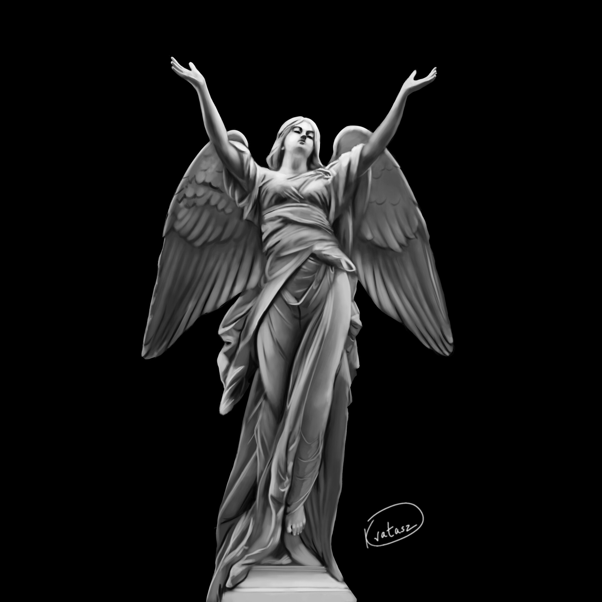 ArtStation Light Study Angel Statue Painting