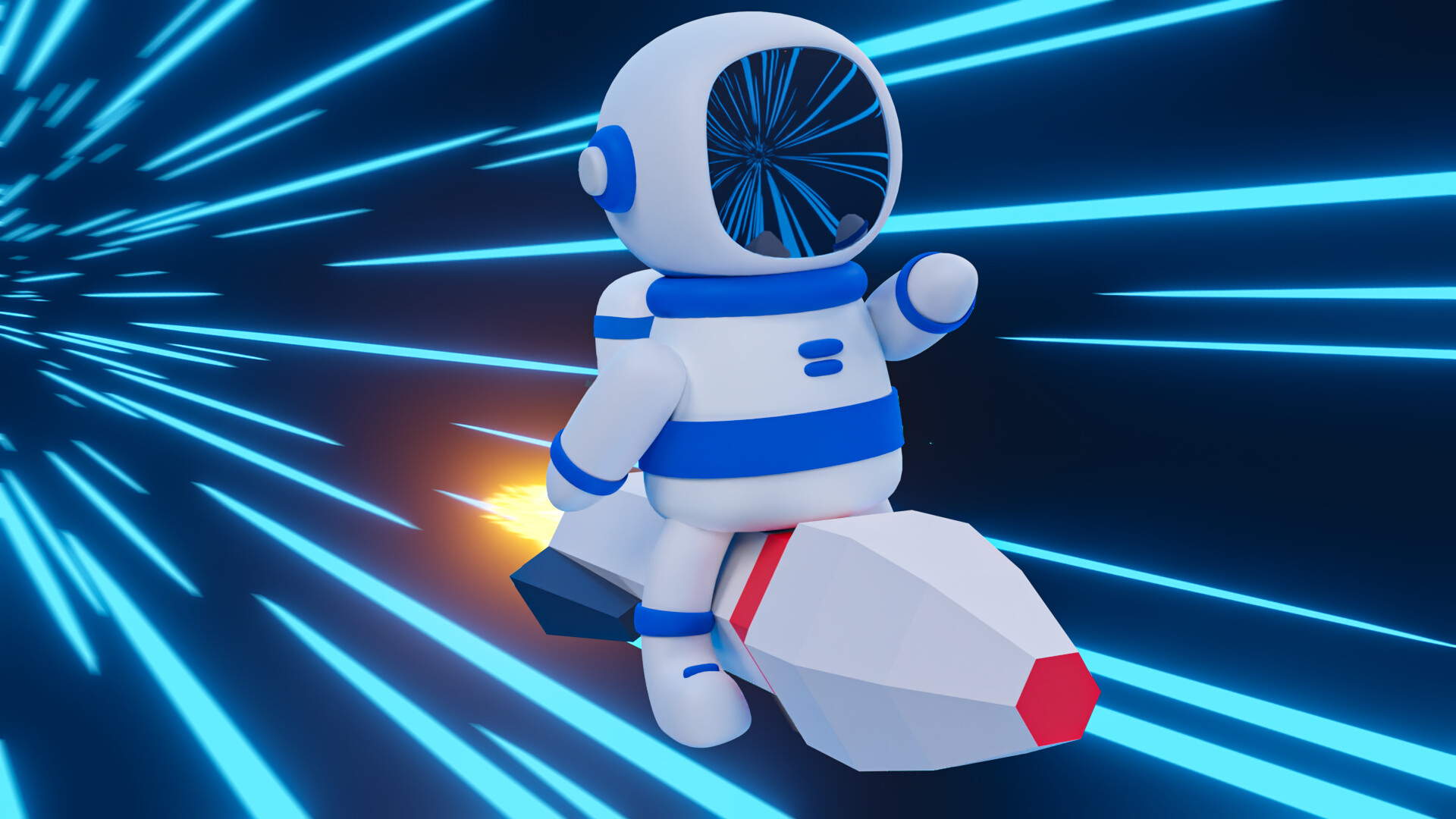 ArtStation - Low Poly Astronaut in Light-Speed | Blender Eevee