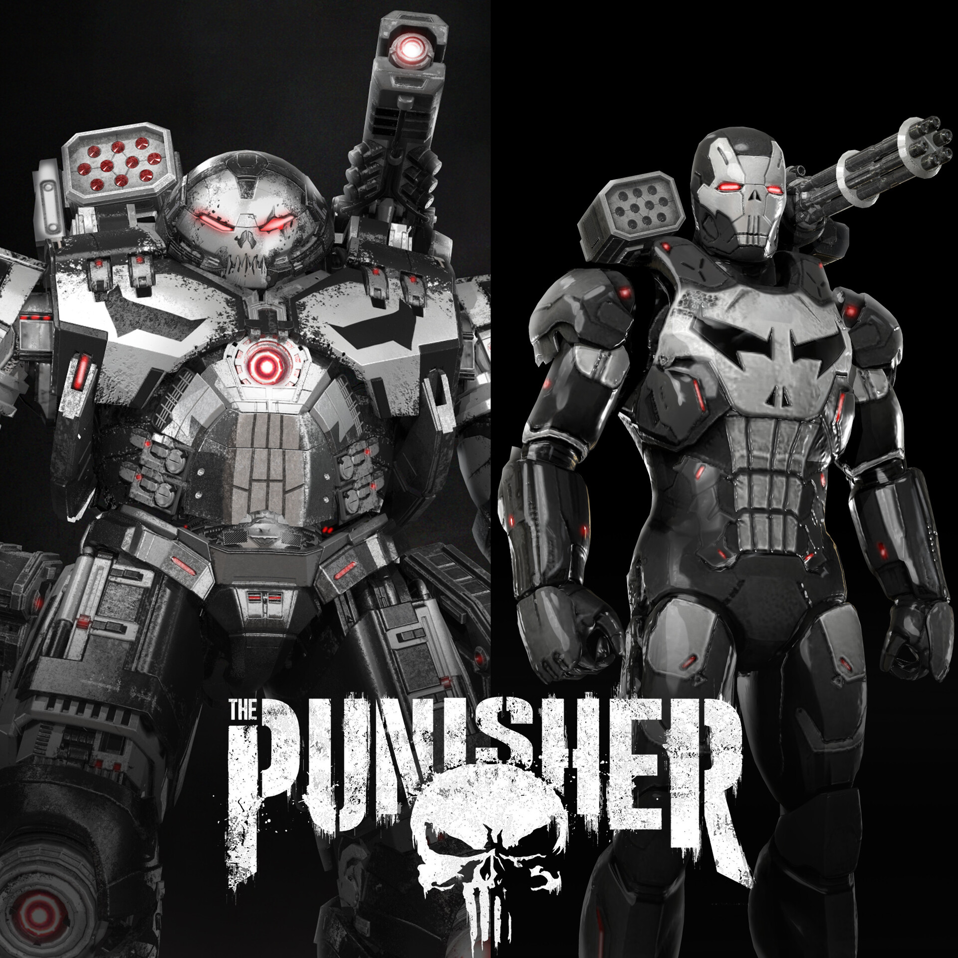 Cortar explotar Fundador ArtStation - Punisher Iron man 3D Fanarts