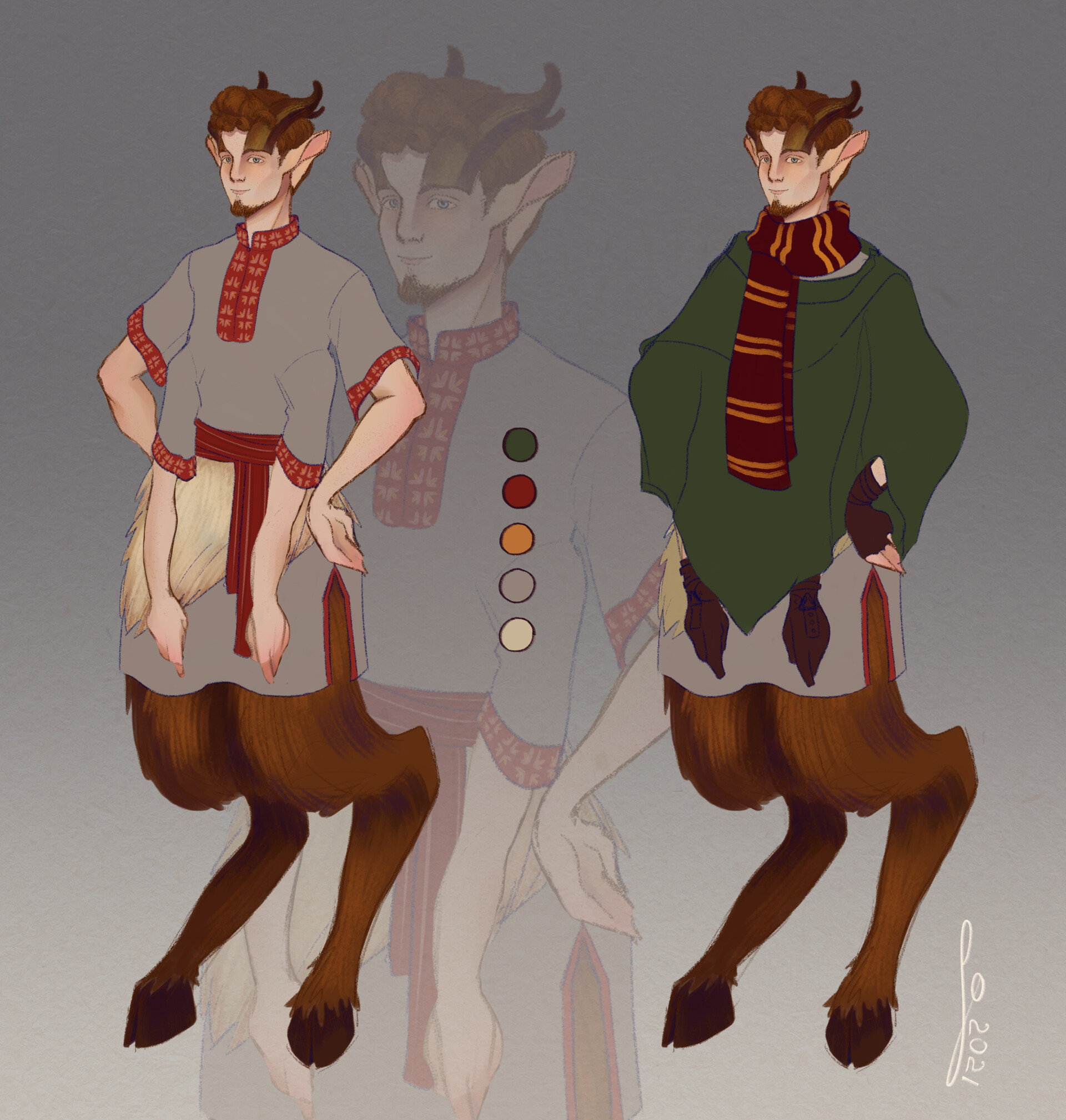 ArtStation - Ukrainian-themed faun boy concept art