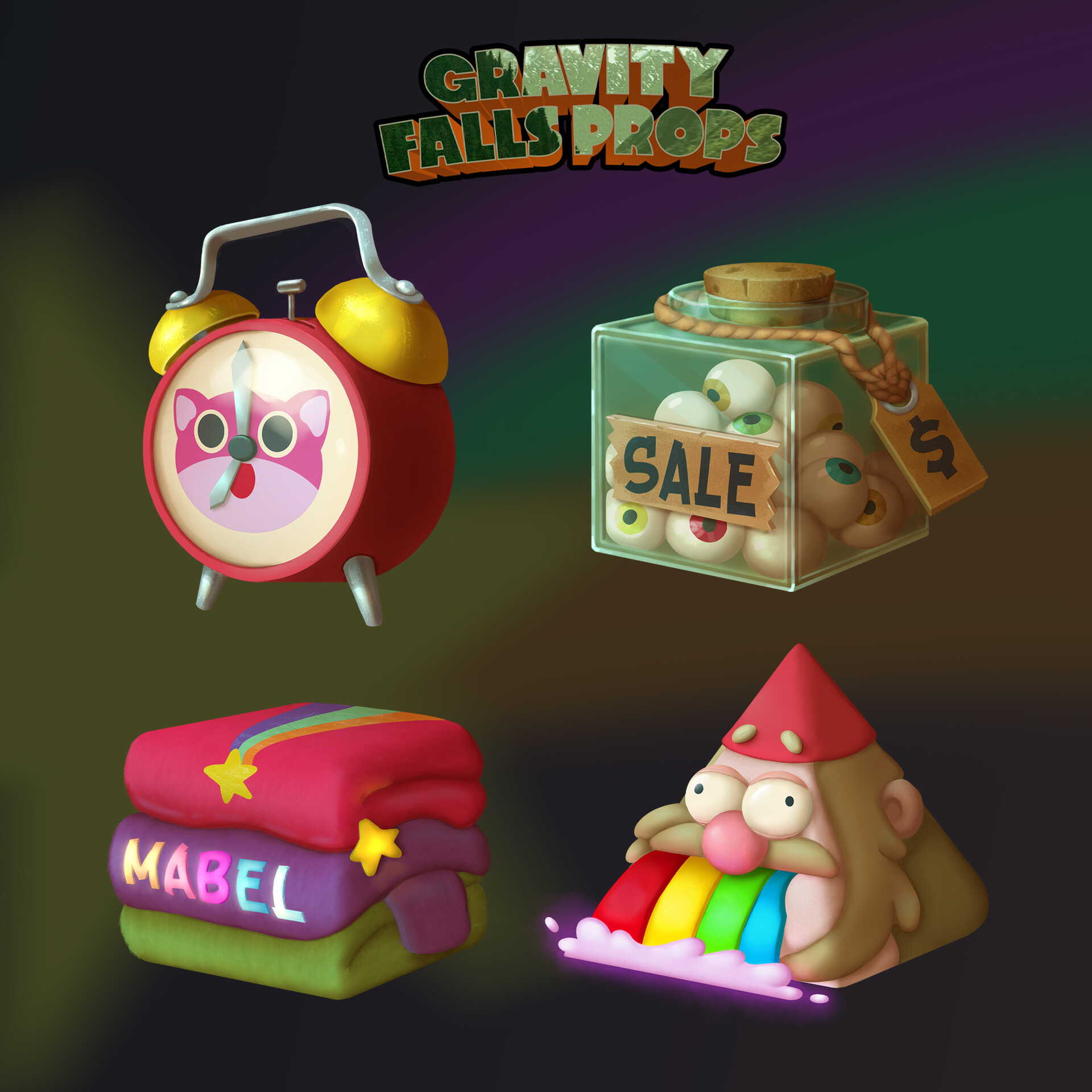 ArtStation Gravity Falls props