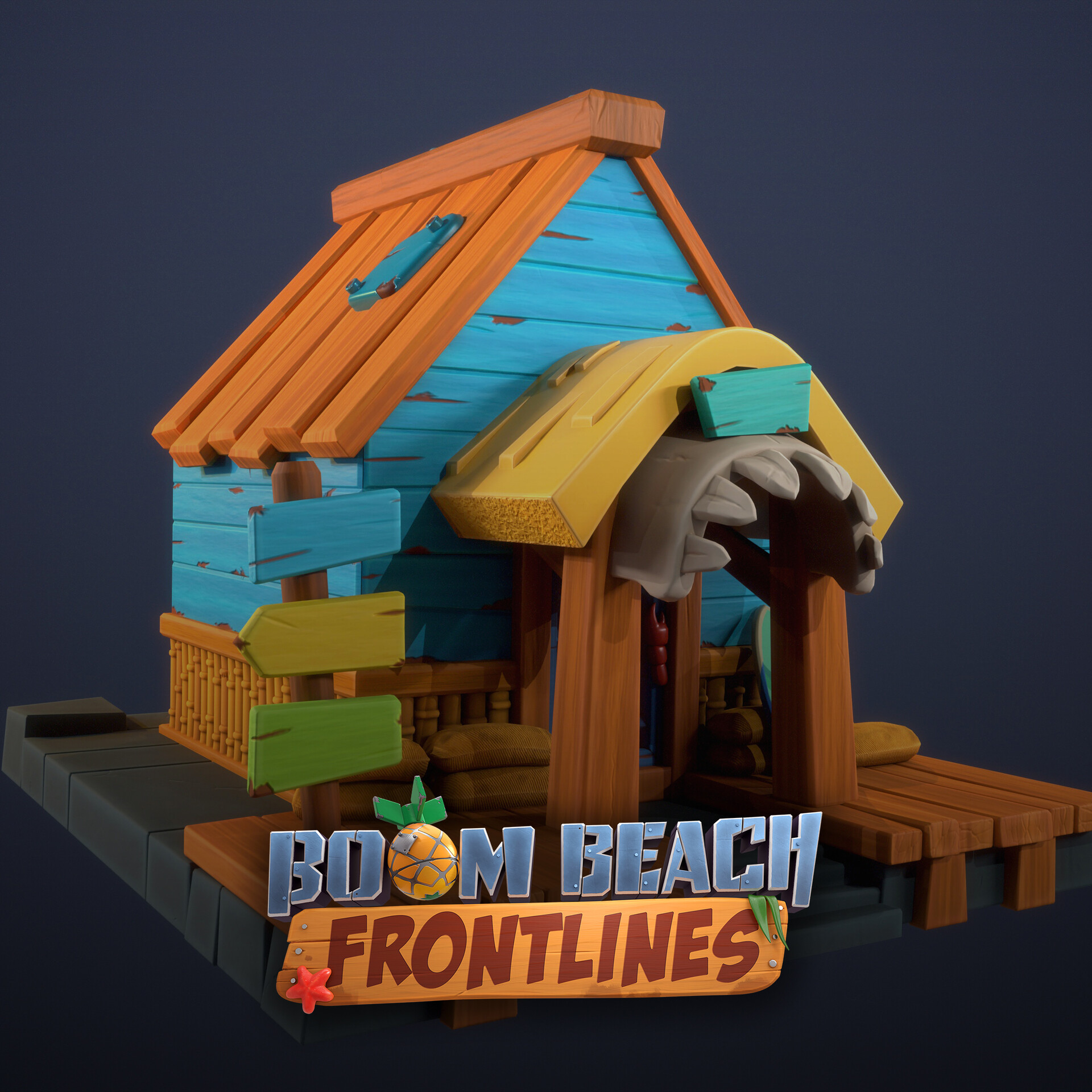 ArtStation Boom Beach Frontlines HQ Level 6 & 7 (Fan Art)