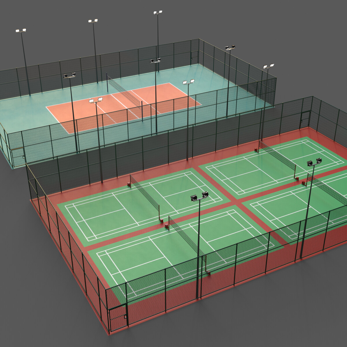 ArtStation - PBR Modular Outdoor Badminton Volleyball Court