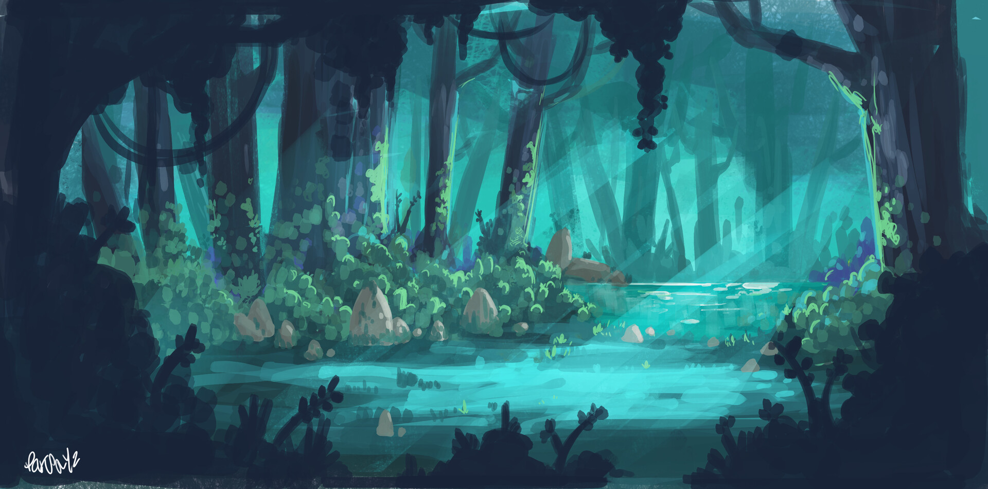 ArtStation - quick paint of jungle