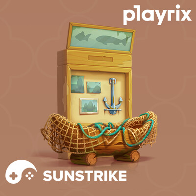 2D game art for Fishdom showing high-quality stylized 2D asset production