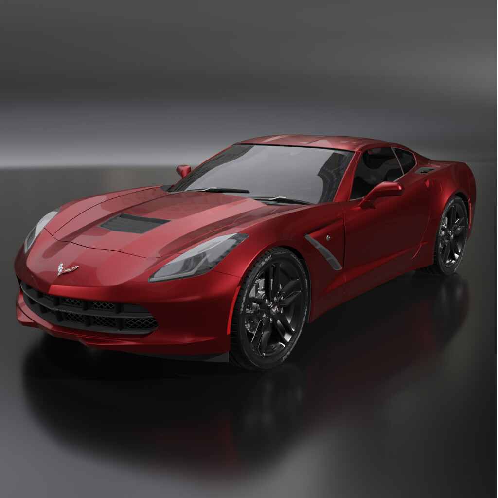 Corvette Stingray 2014 черно оранжевый