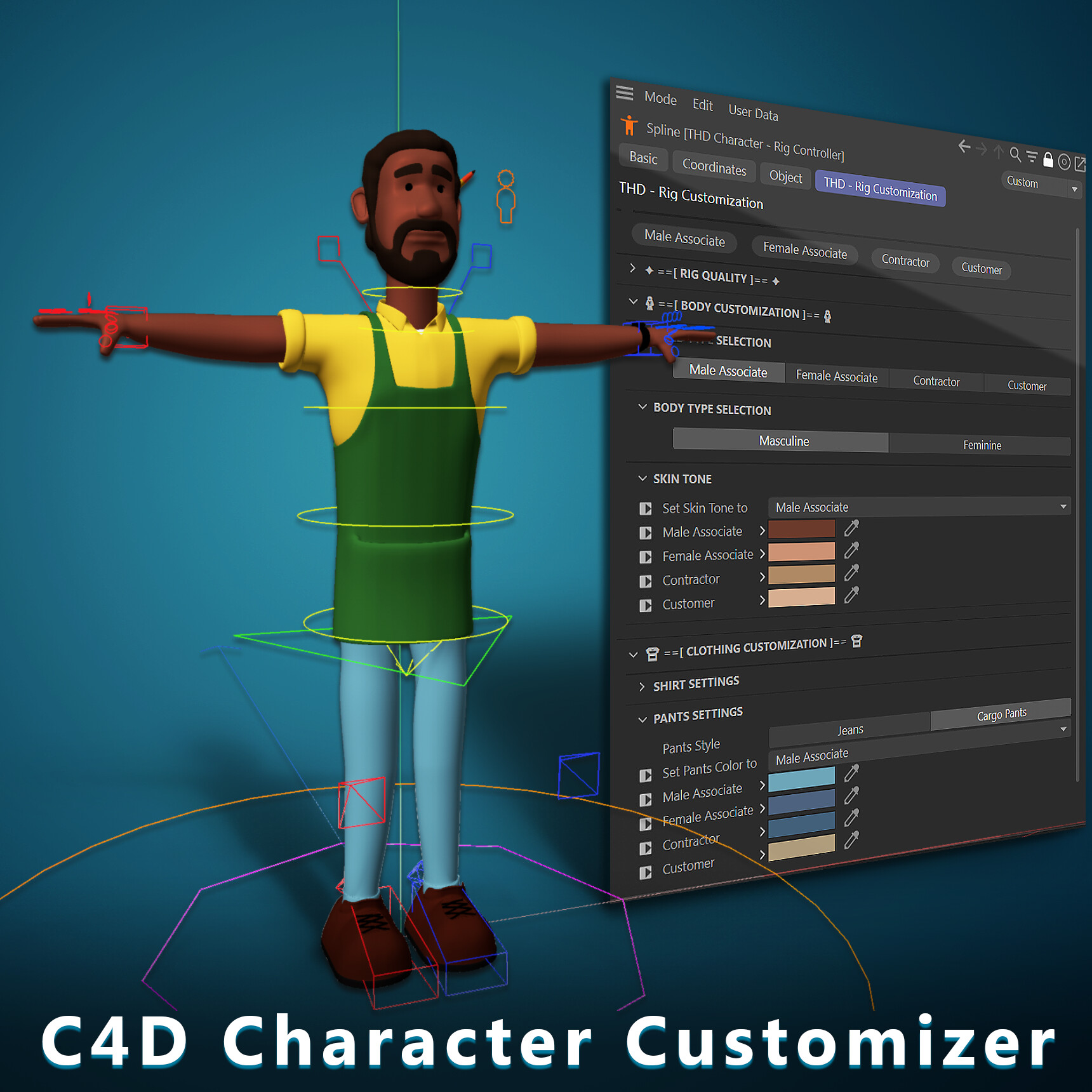 ArtStation - C4D Character Customizer Tool - Modeling, Rigging ...