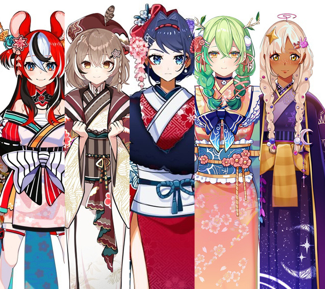 Artstation Hololive Council Kimono Designs