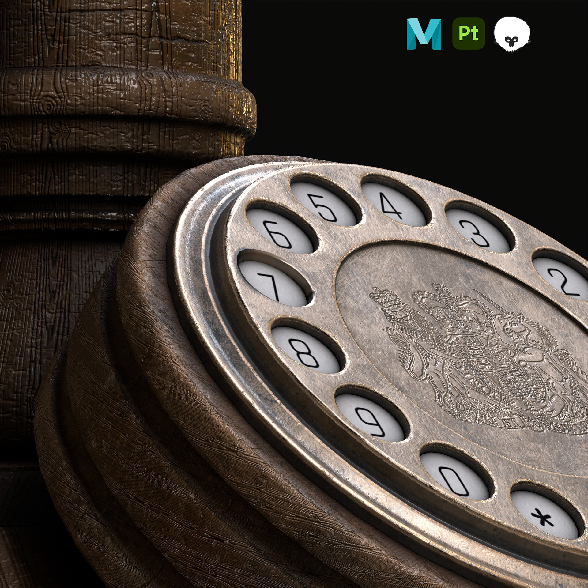 ArtStation Old Candlestick Phone Gameready Prop
