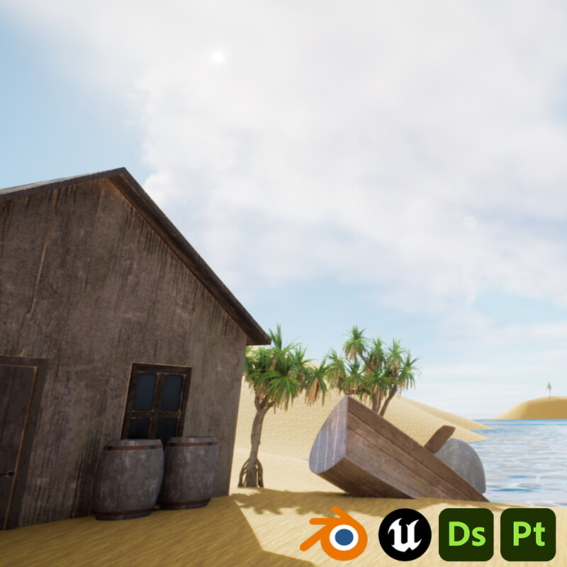 Stylized Pirate Town (Material Showcase)