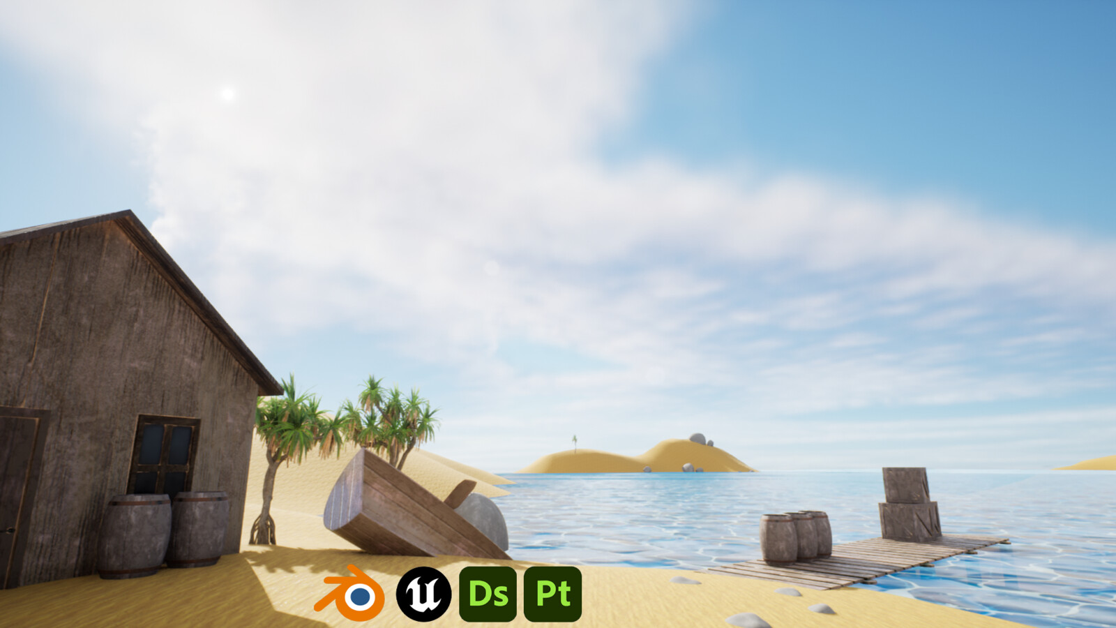Stylized Pirate Town (Material Showcase)