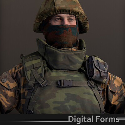 Digital forms digital forms russian soldier raw 3d scan complectation scout