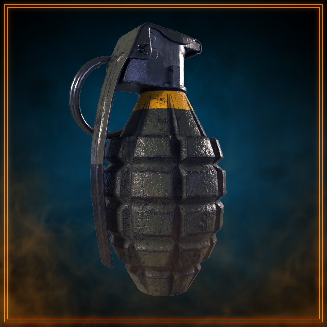 ArtStation - Frag Grenade - Model And Texture Props for Videogames 2021