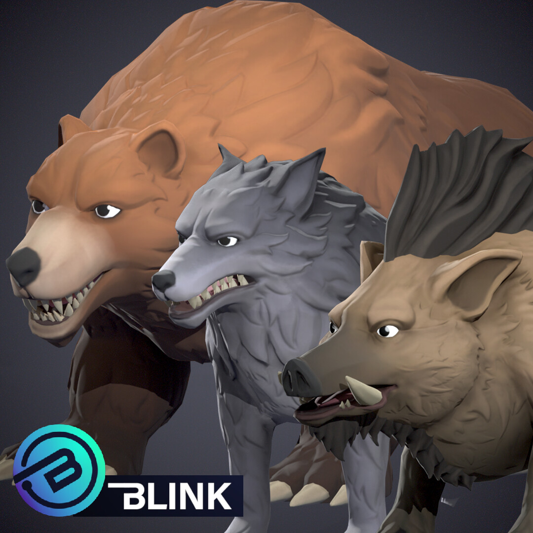 ArtStation - The Tiny bear And The Wolf_2