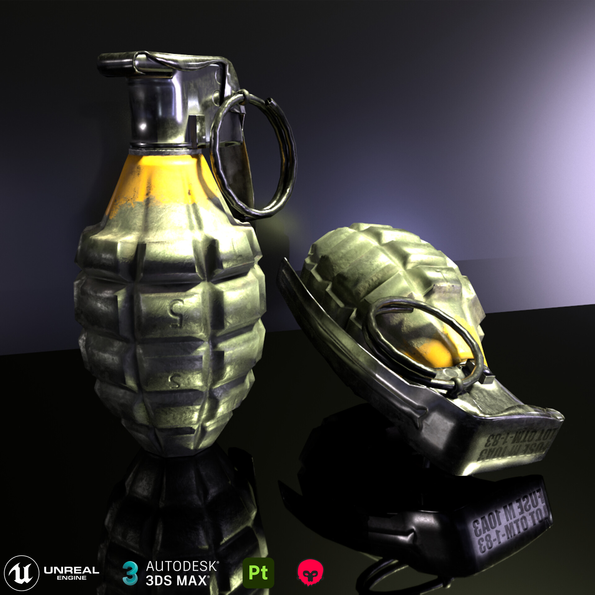 ArtStation MK2 “Pineapple” Grenade Game Ready