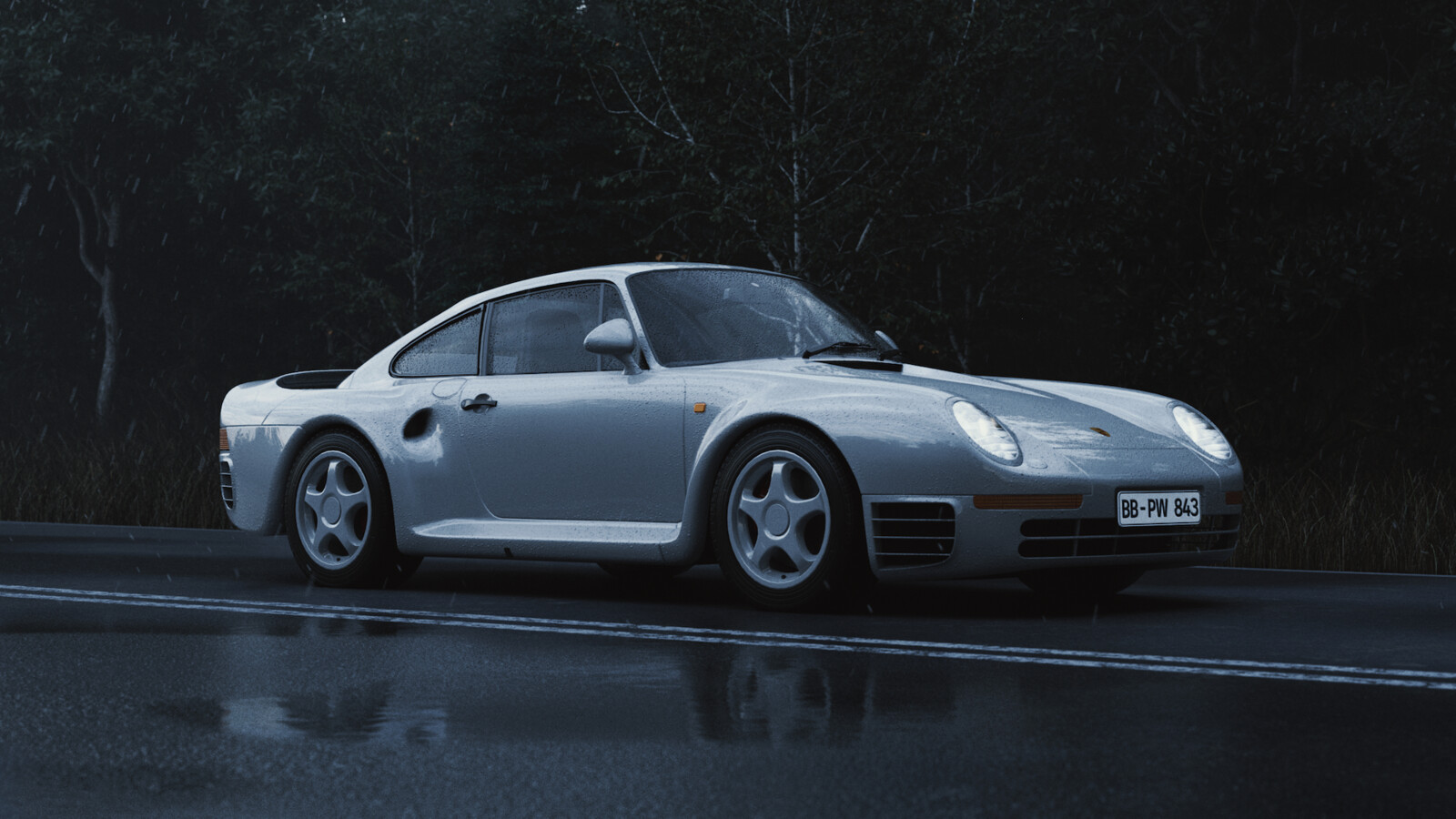 Porsche 959 (1986) - Rainy Road